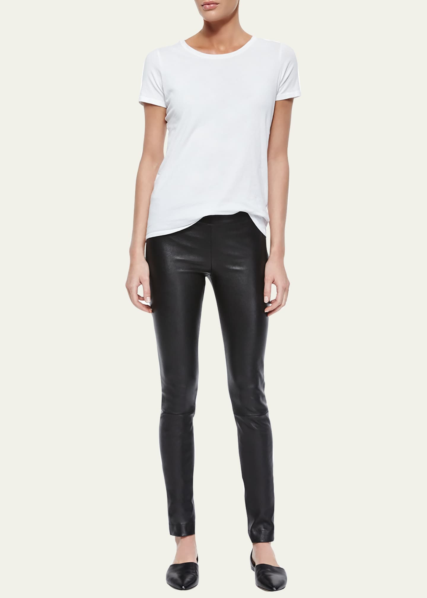 THE ROW Skinny Leather Moto Leggings - Bergdorf Goodman