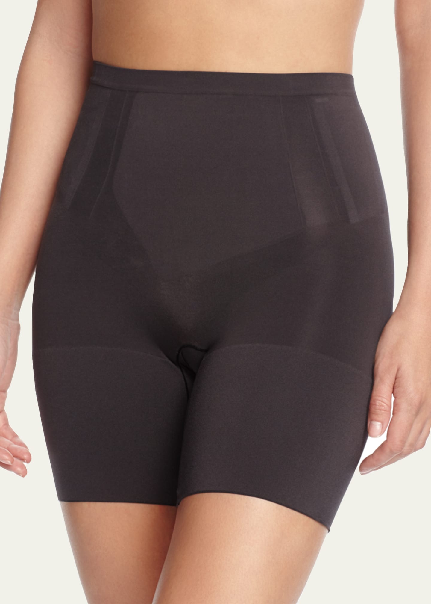 Spanx Oncore Mid-thigh Shorts in Brown