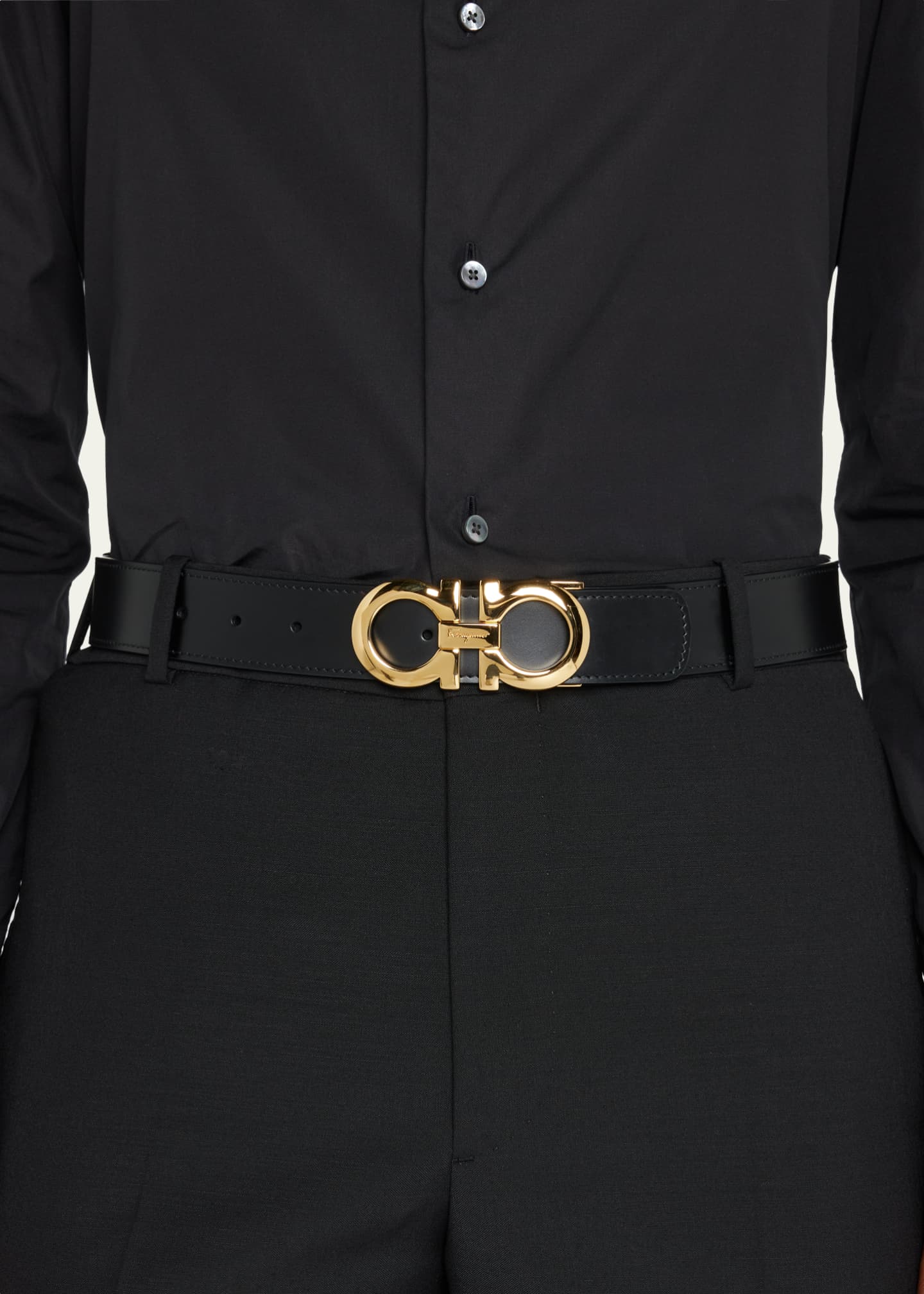 FERRAGAMO Gancini Reversible Leather Belt on SALE