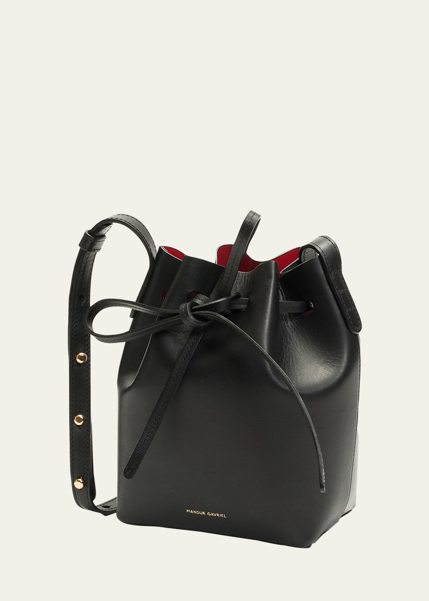 Mansur Gavriel Mini Vegetable-Tanned Leather Bucket Bag Image 3 of 3