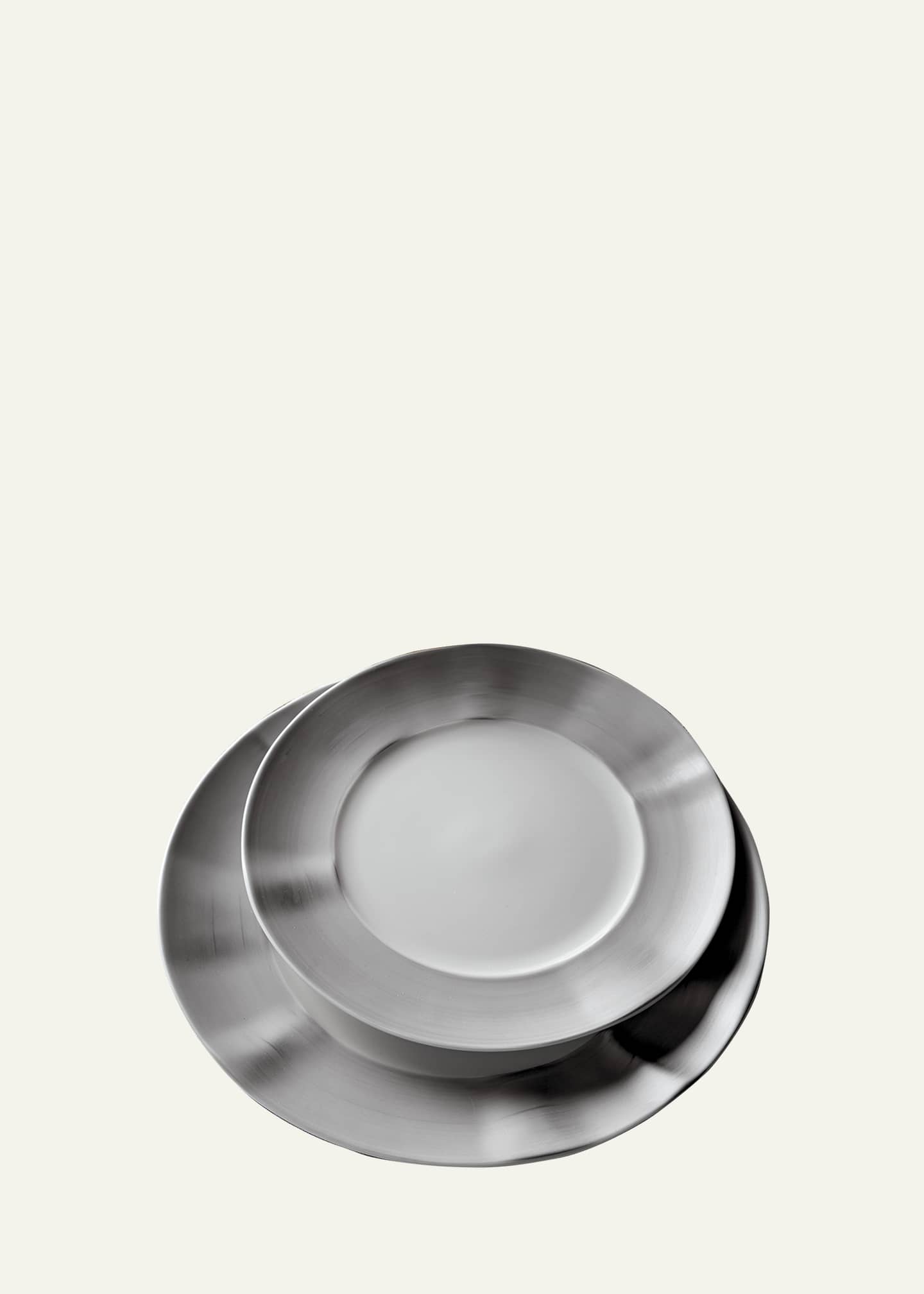 Neiman Marcus 12-Piece Platinum Brushstroke Dinnerware Set
