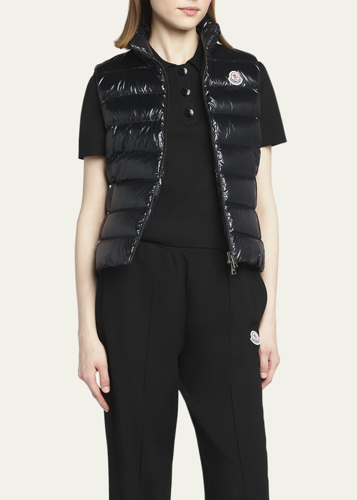Moncler ghany shiny quilted puffer vest on sale