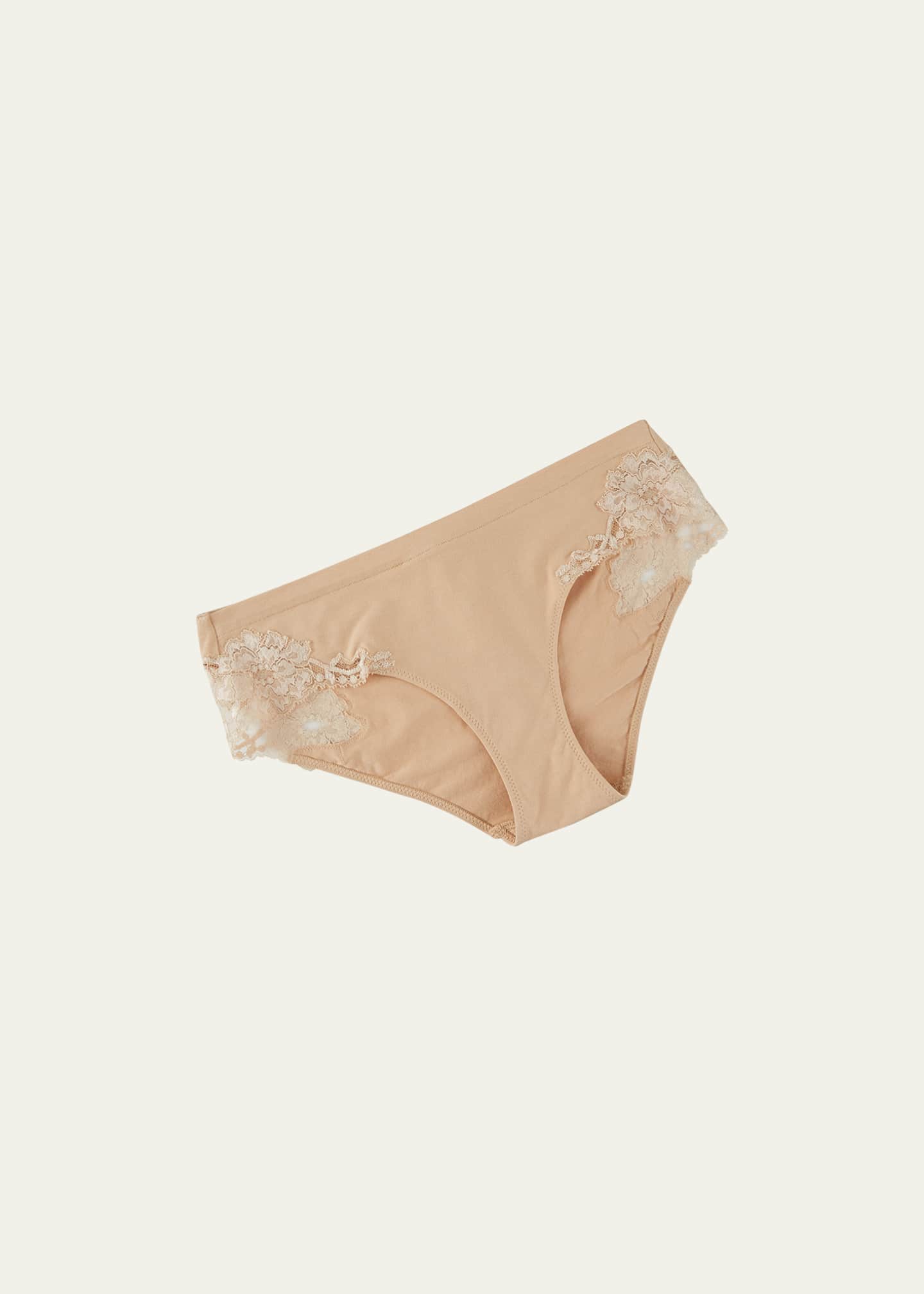 La Perla High-waist  High-waisted Briefs in off-white stretch tulle -  Womens < Pechamps