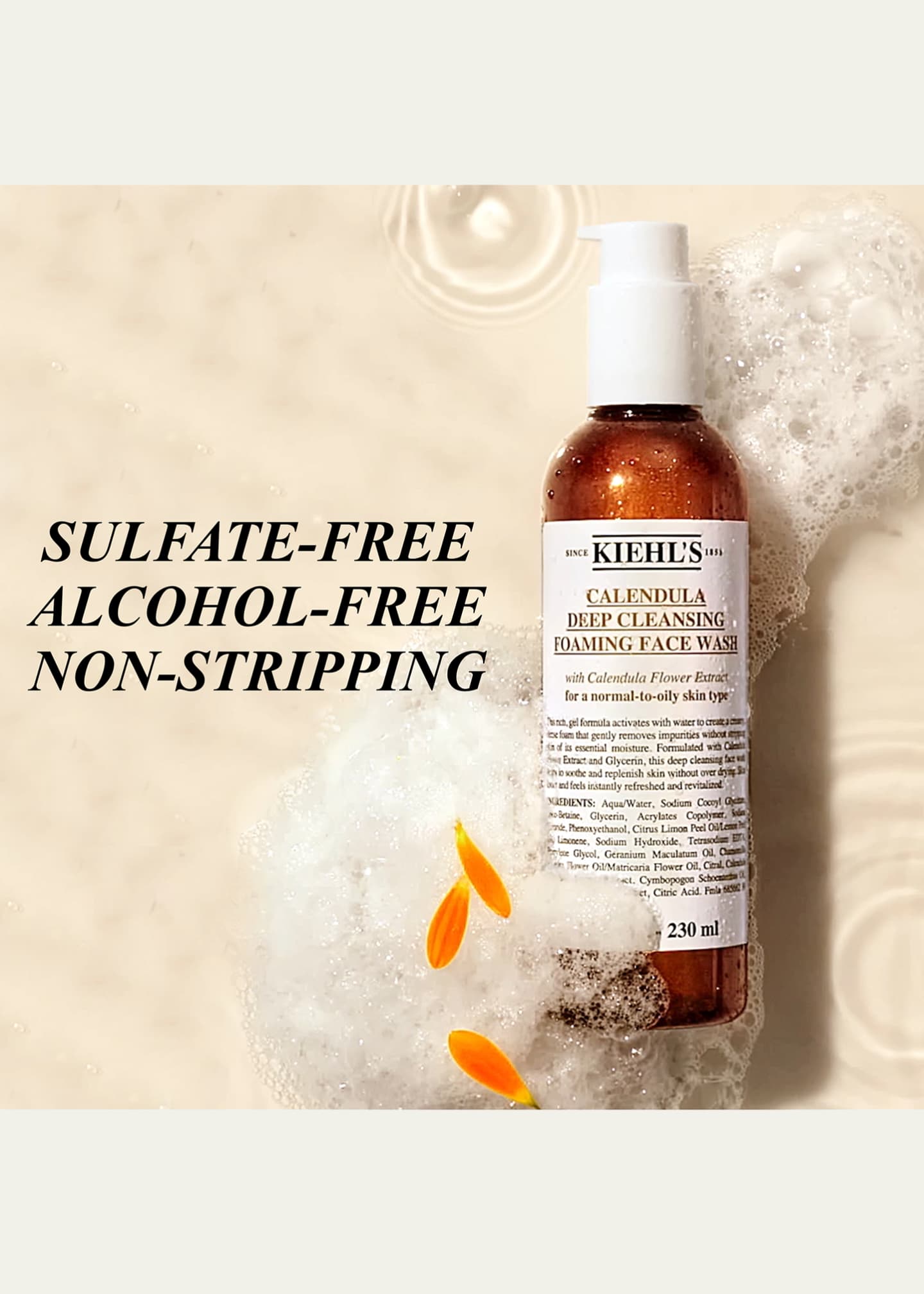 Kiehl's Since 1851 Calendula Deep Cleansing Foaming Face Wash, 16.9 oz. Image 3 of 5