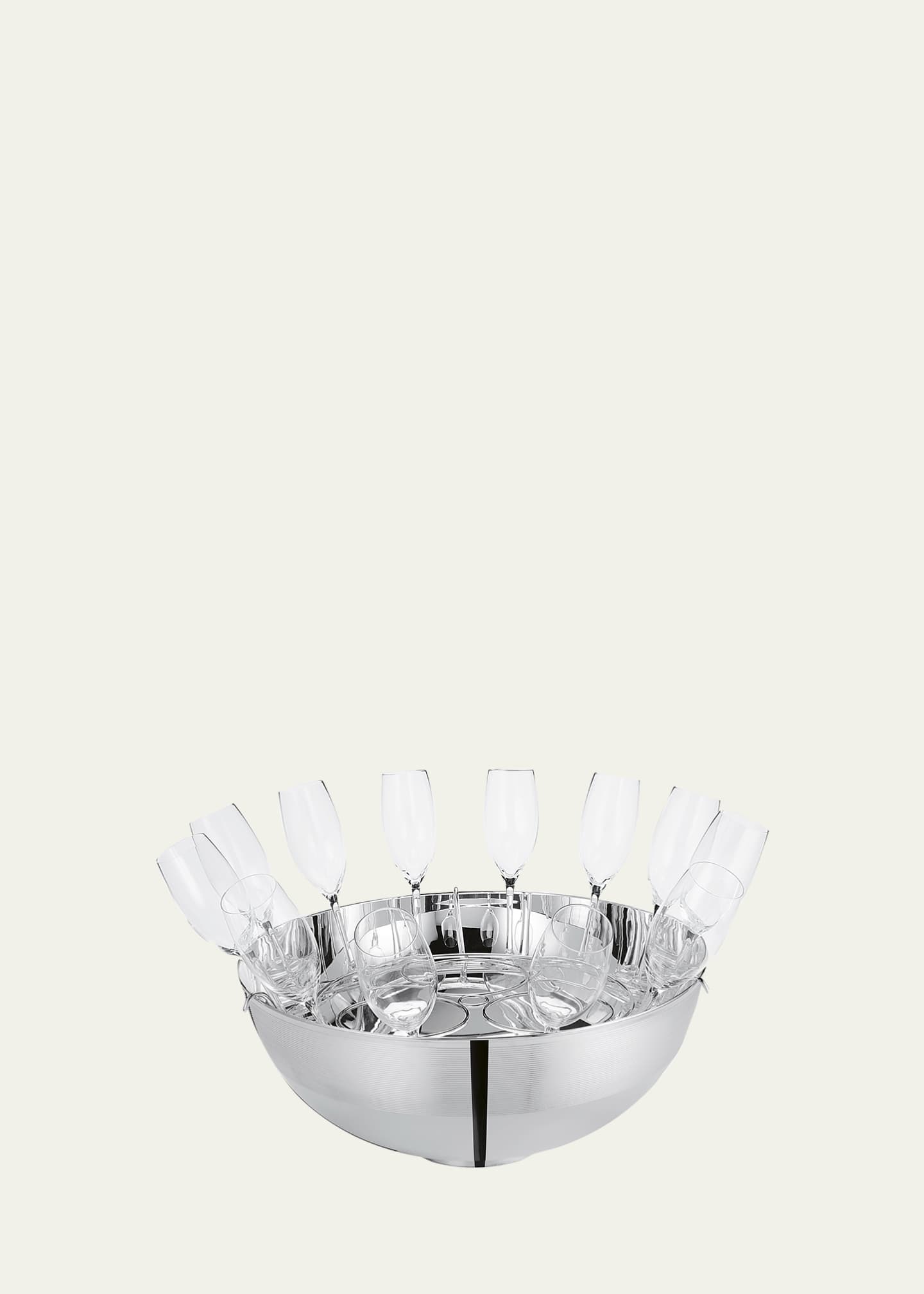 Ercuis Champagne Flute Glasses and Bucket, Set of 12