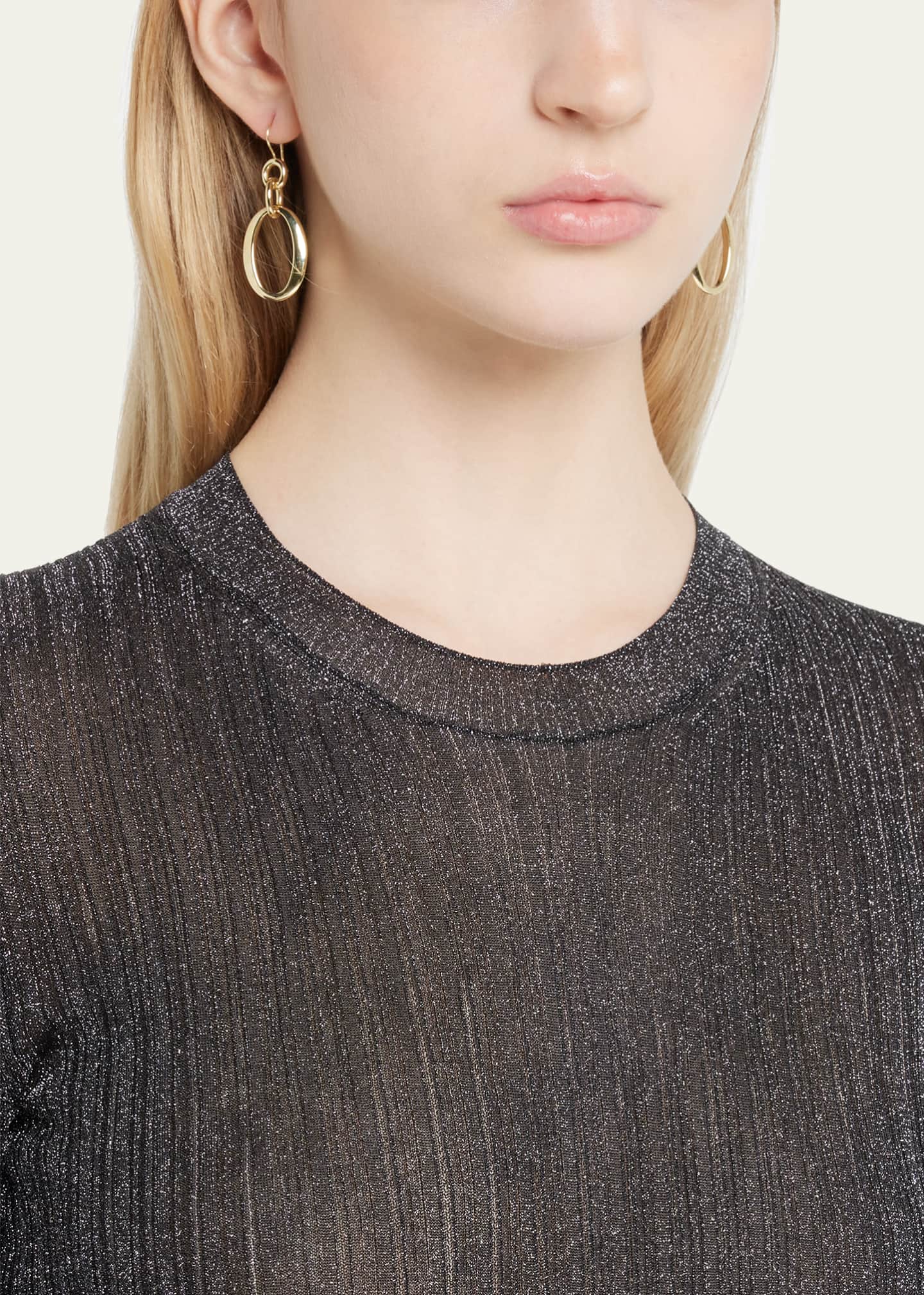 Ippolita Short Oval Link Earrings in 18K Gold Image 2 of 4