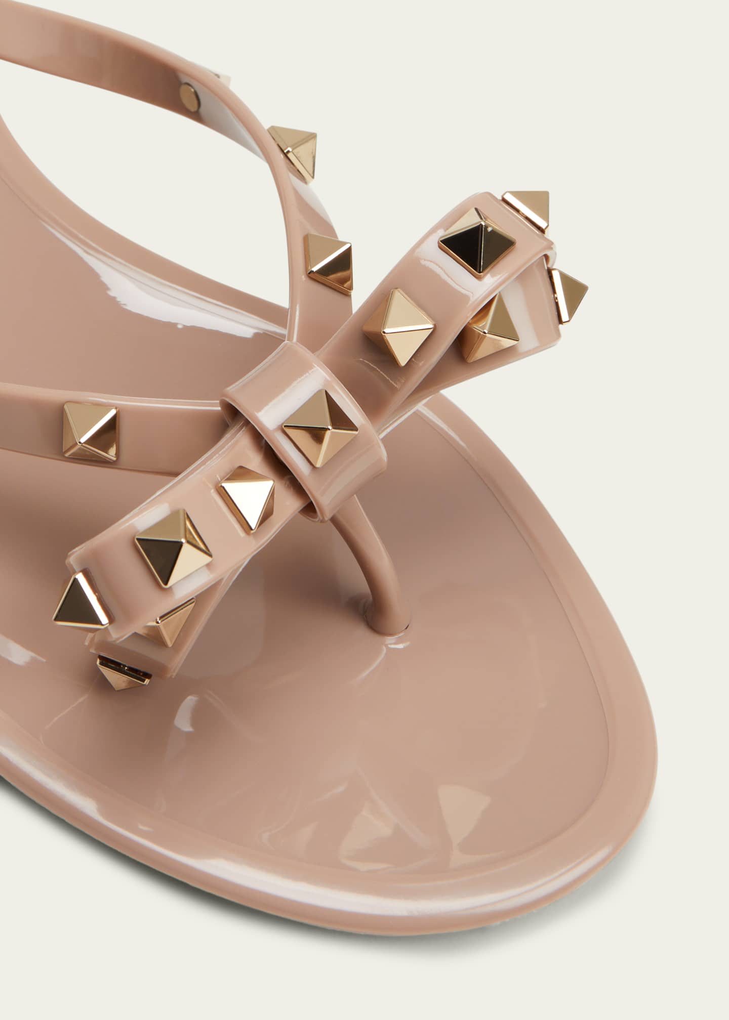 Valentino Garavani Rockstud PVC Flat Thong Sandals - Bergdorf Goodman