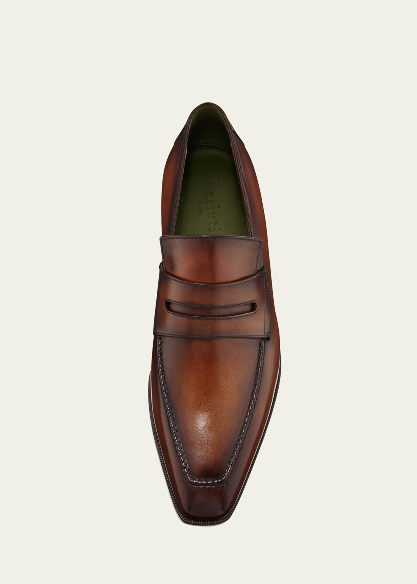Berluti Men's Andy Leather Penny Loafers - Bergdorf Goodman