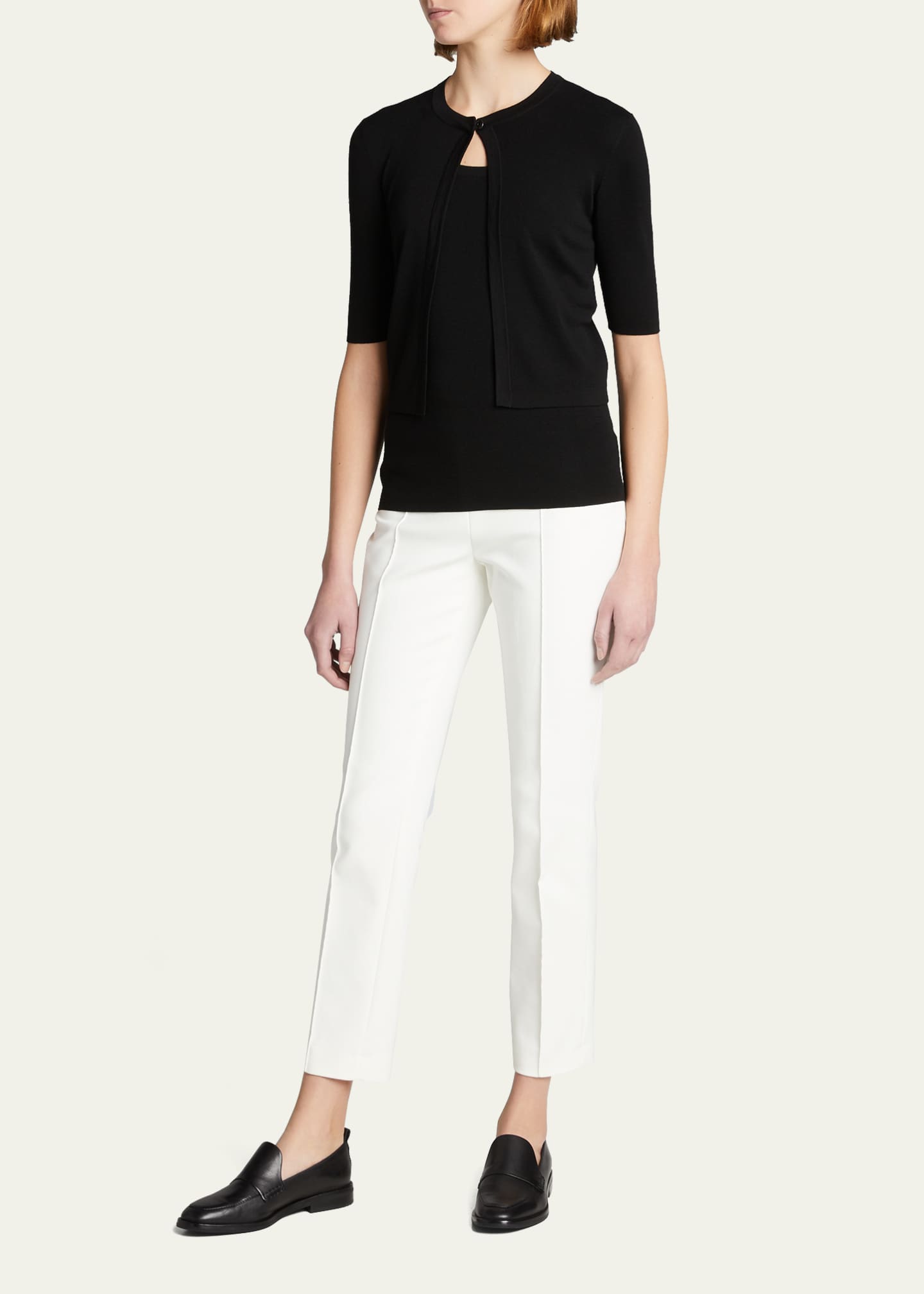 Akris punto Half Sleeve Short Cardigan