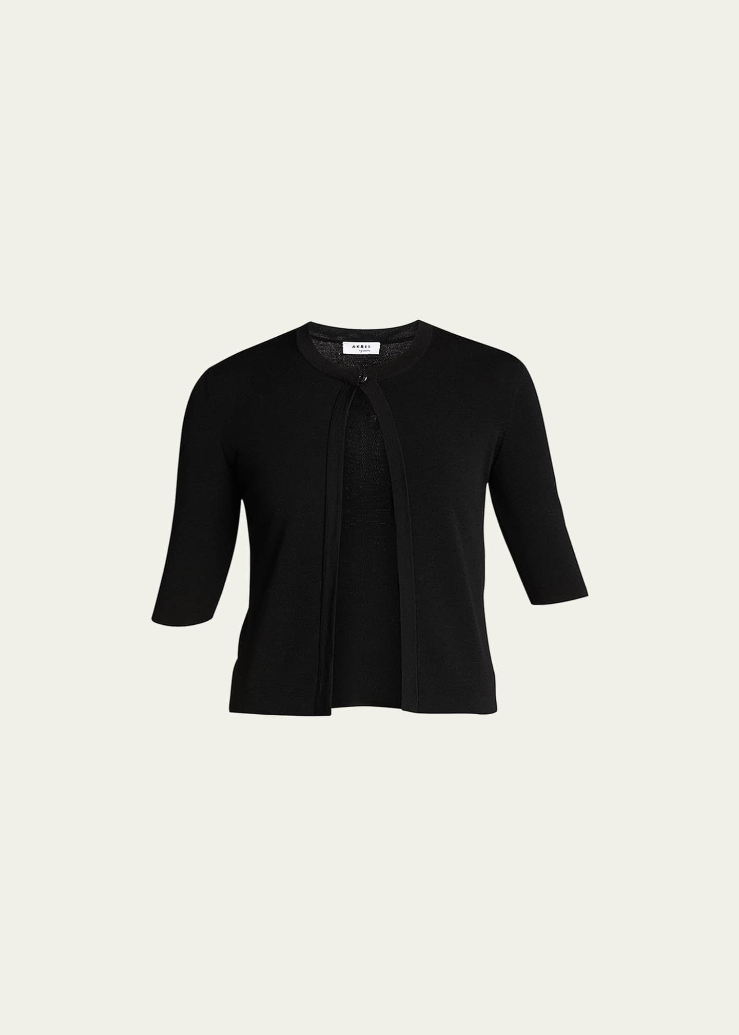 Akris punto Half Sleeve Short Cardigan Bergdorf Goodman
