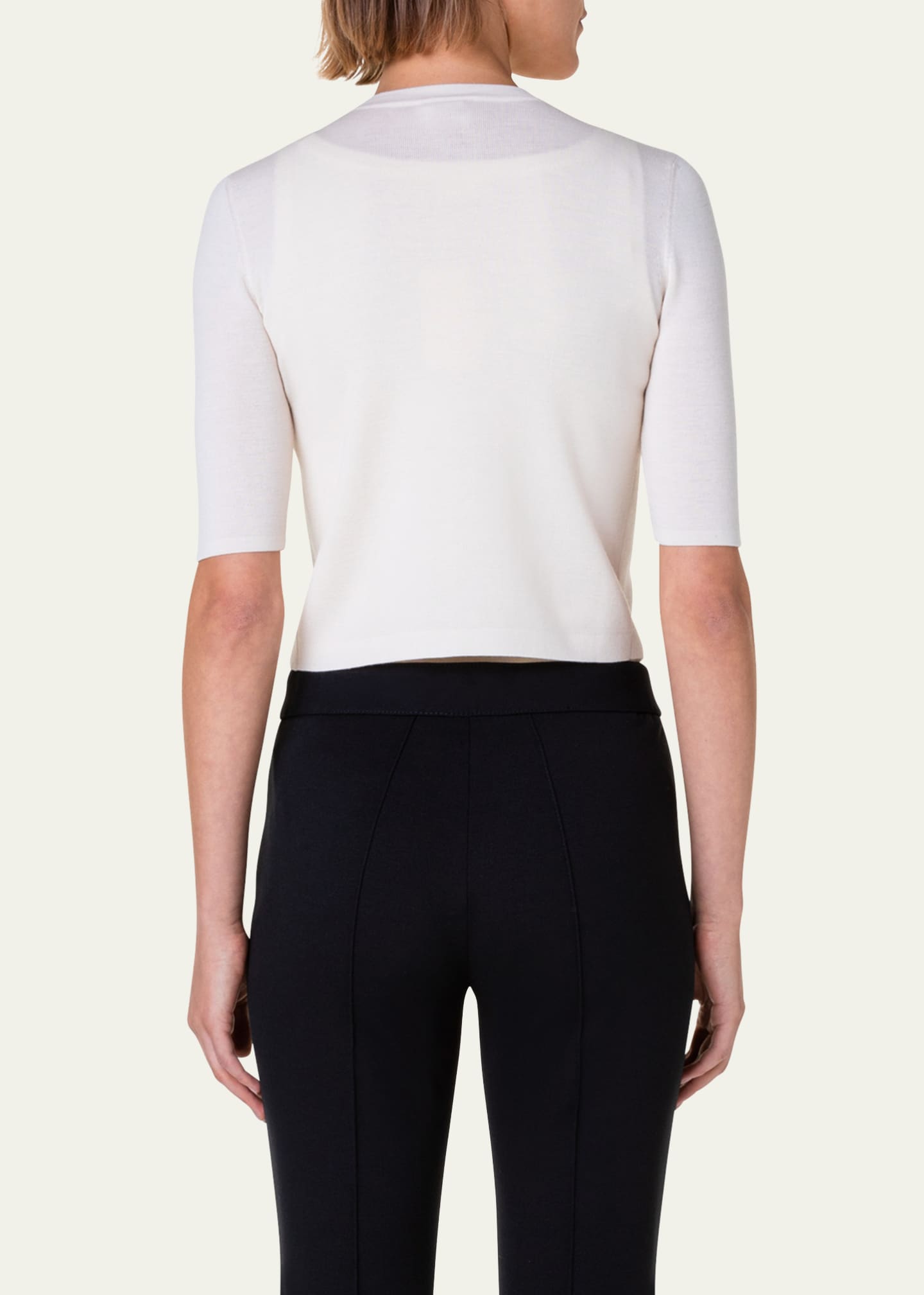 Akris punto Half-Sleeve Short Cardigan Image 3 of 5