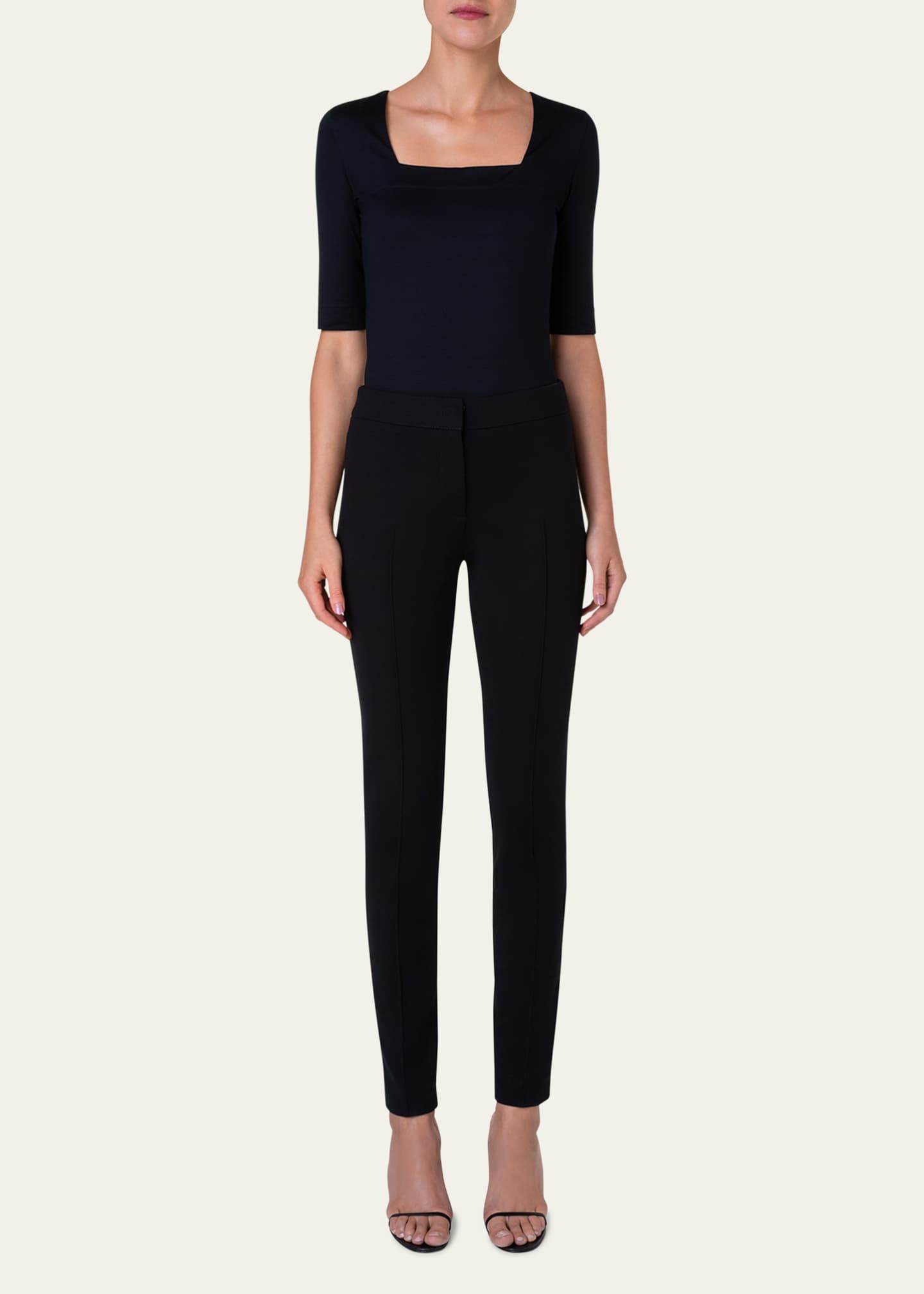 Akris punto Square-Neck Jersey Top Image 2 of 5