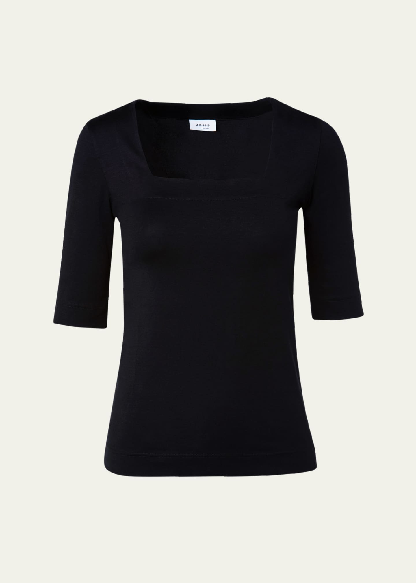 Akris punto Square-Neck Jersey Top Image 1 of 5