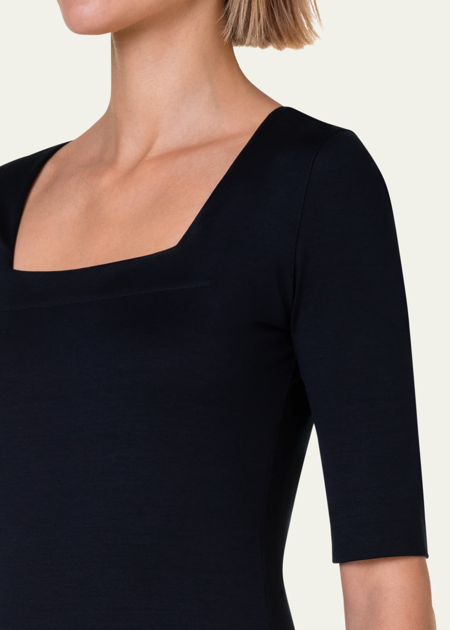 Akris punto Square-Neck Jersey Top Image 5 of 5