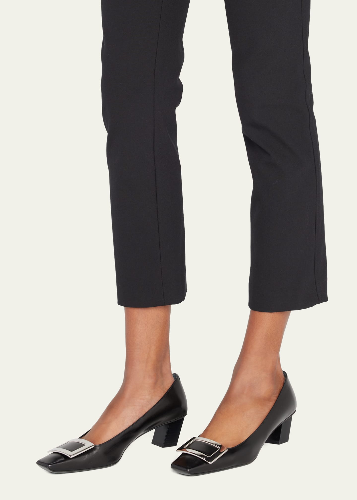 Roger Vivier Decollete Belle Vivier Leather Ballerina Pumps