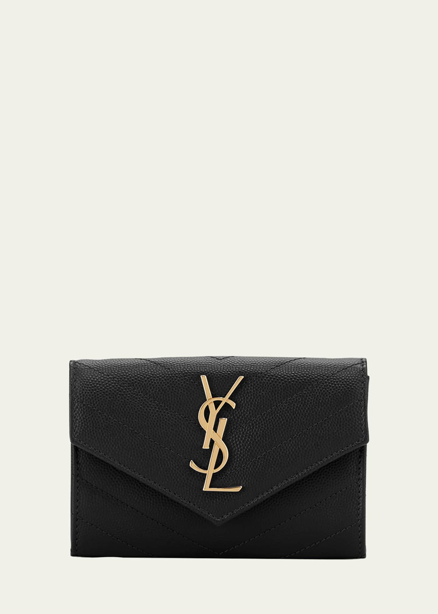 Saint Laurent Monogram Small Envelope Wallet In Grain De Poudre