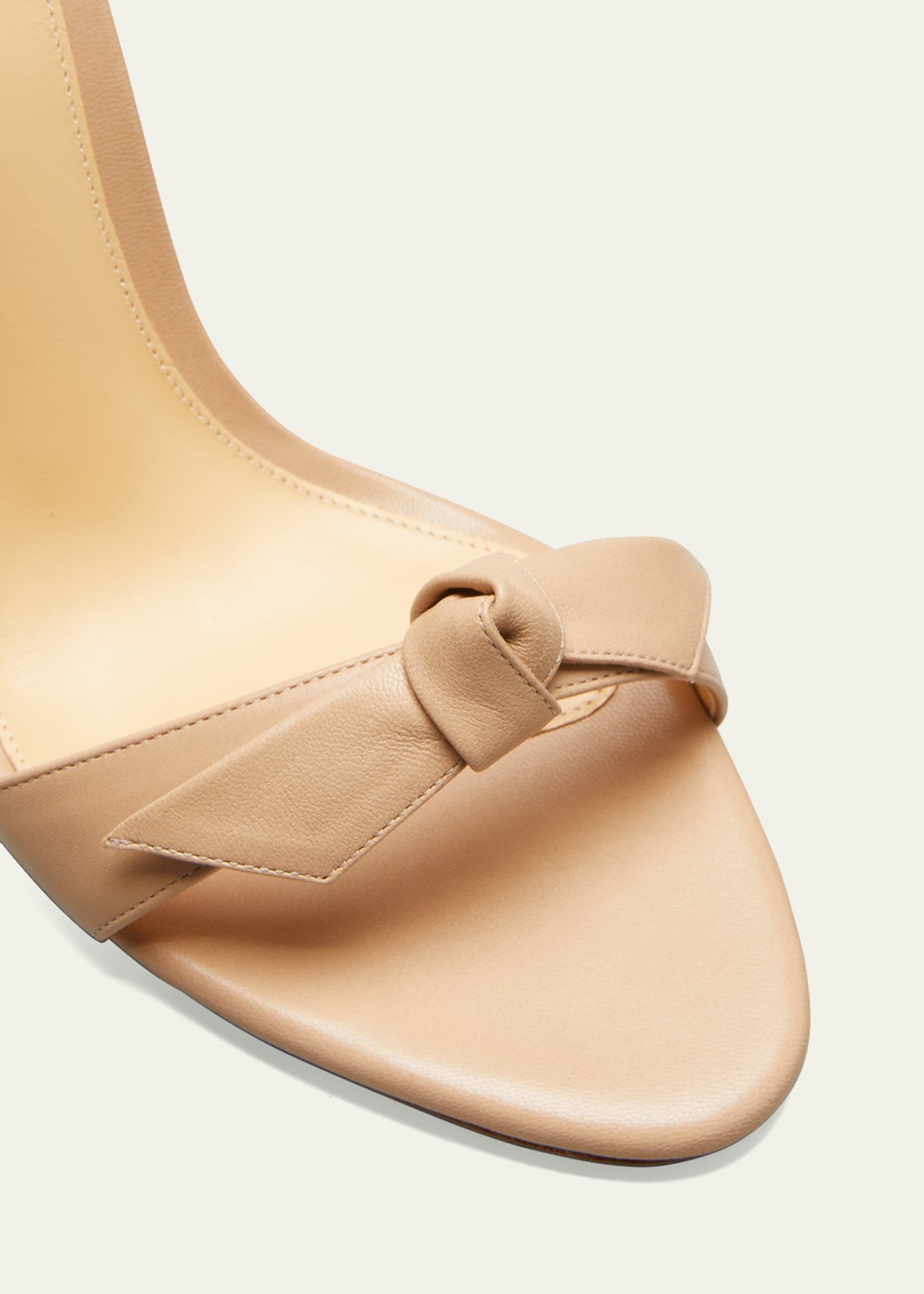 Alexandre Birman Clarita Bow-Tie Leather Sandals, Nude Image 3 of 3