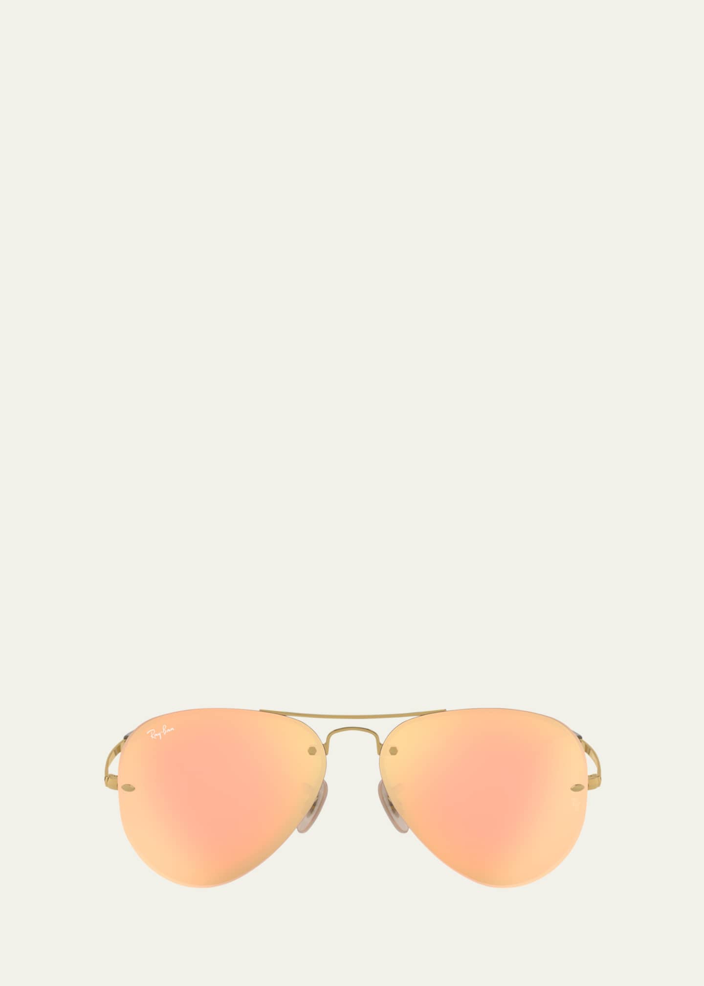 Rimless mirrored iridescent aviator sunglasses 2025