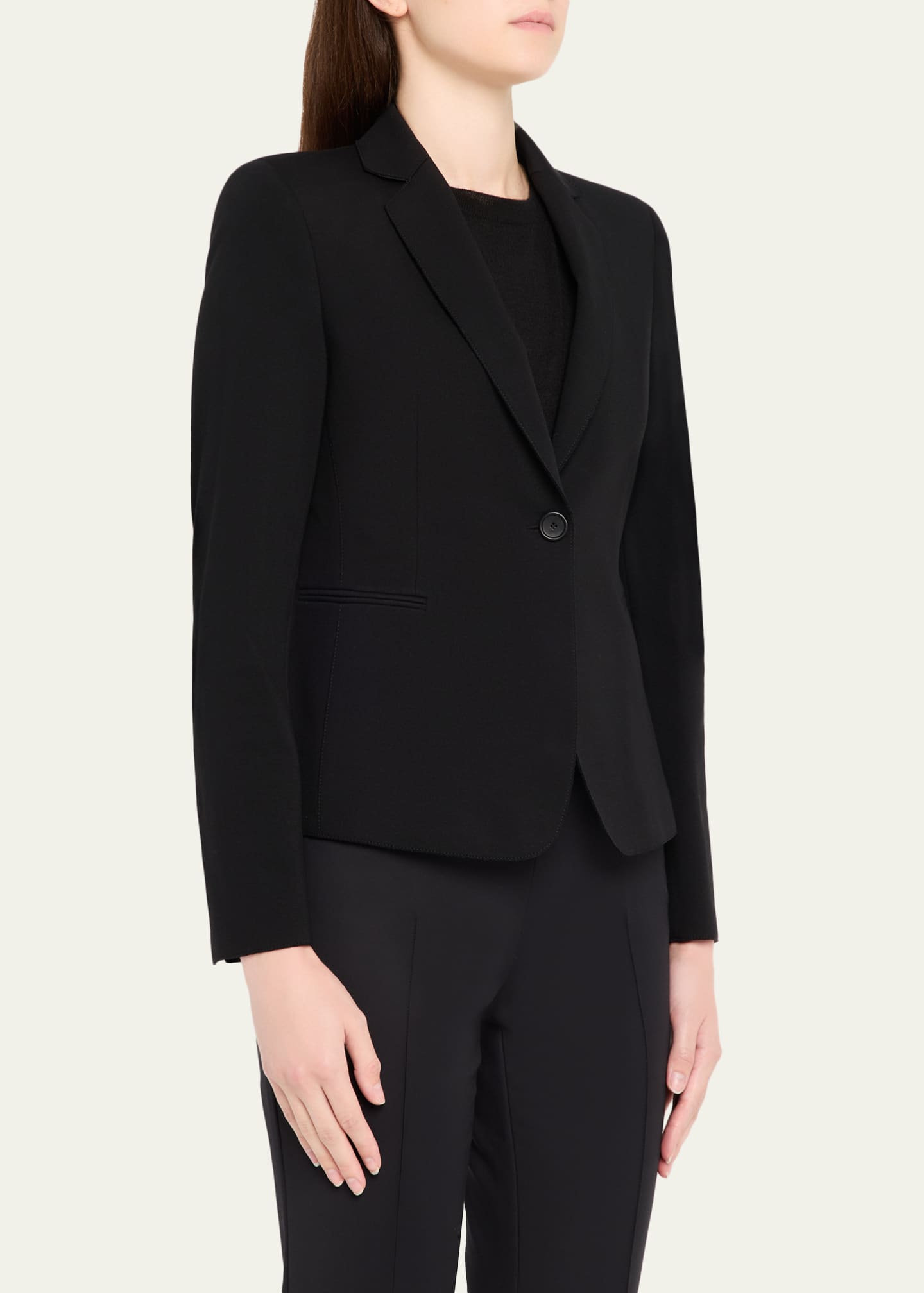 Akris punto Wool Jersey Tailored Blazer Jacket - Bergdorf Goodman