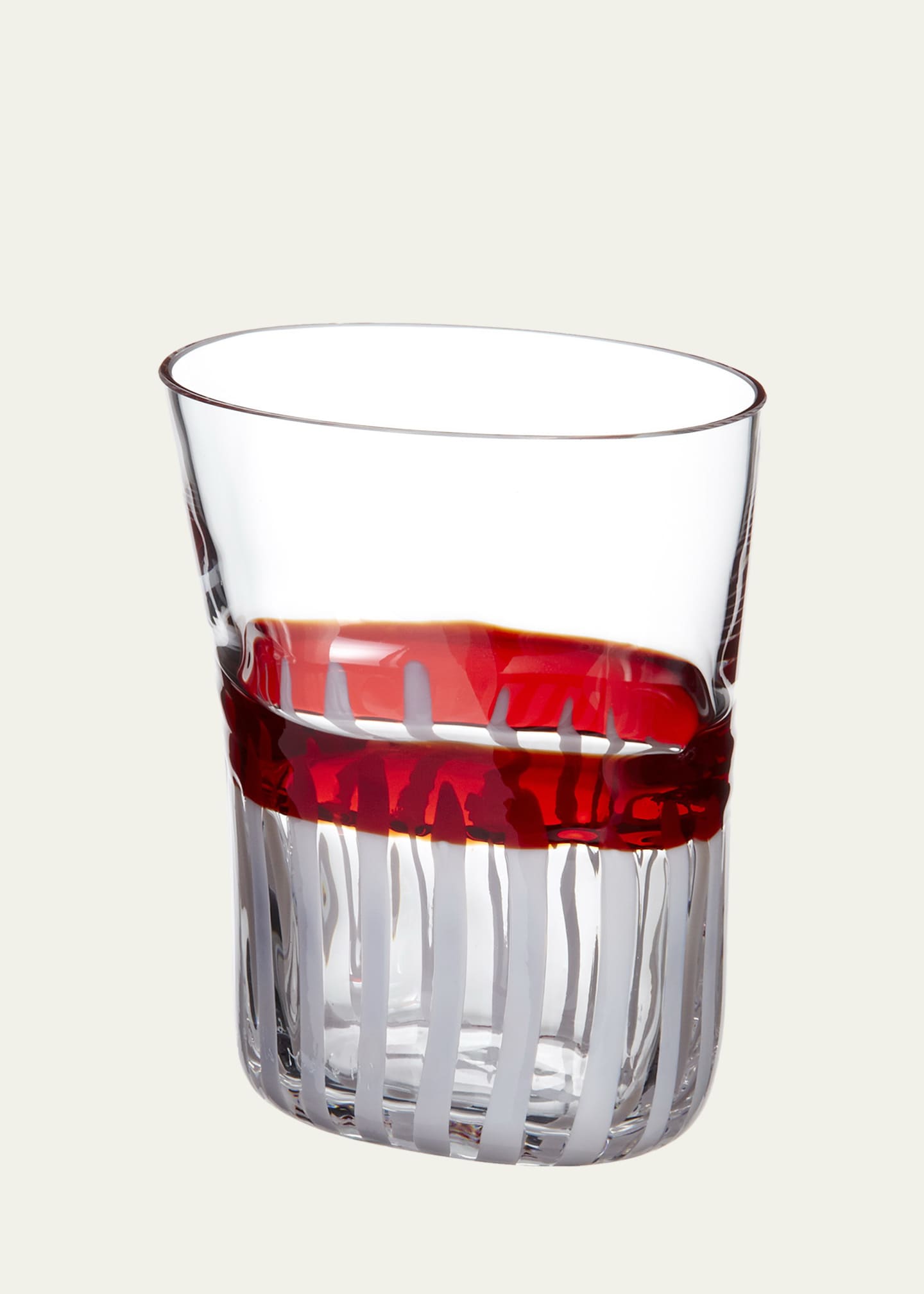 Carlo Moretti Bora Drinking Glass, Red/White