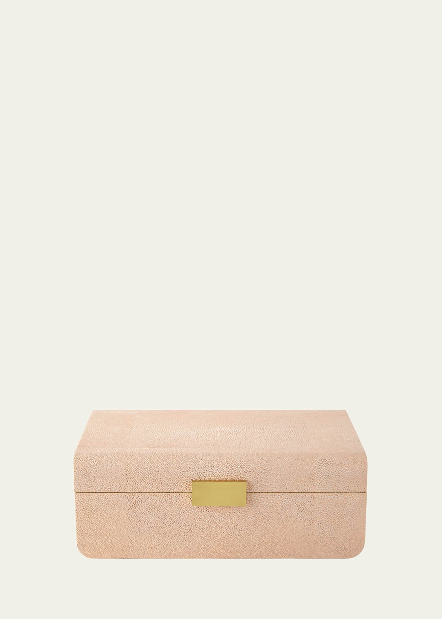 AERIN Large Blush Modern Faux Shagreen Decorative Box