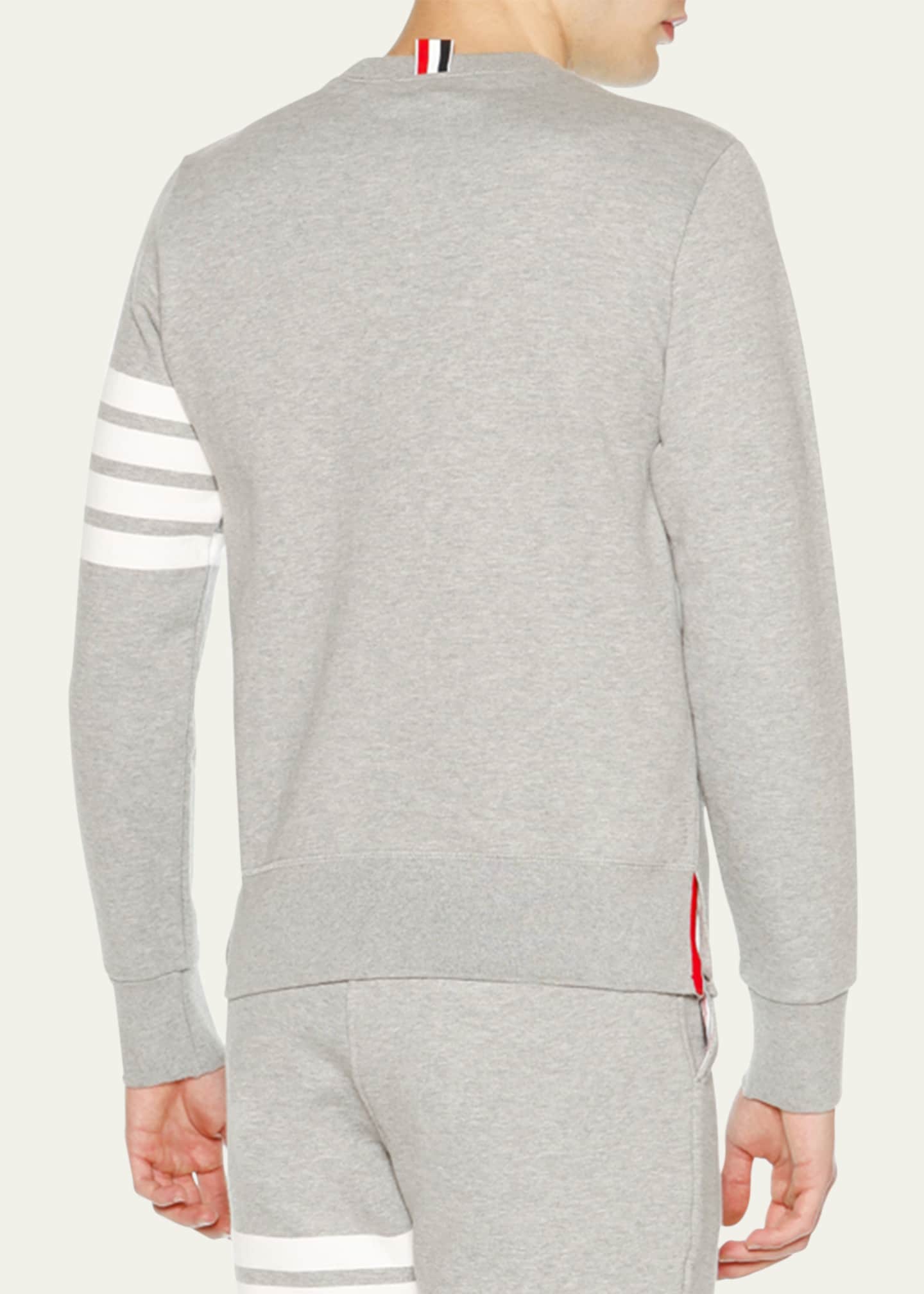 Thom Browne Men's Classic Crewneck Sweatshirt with Striped Sleeve Image 3 of 5