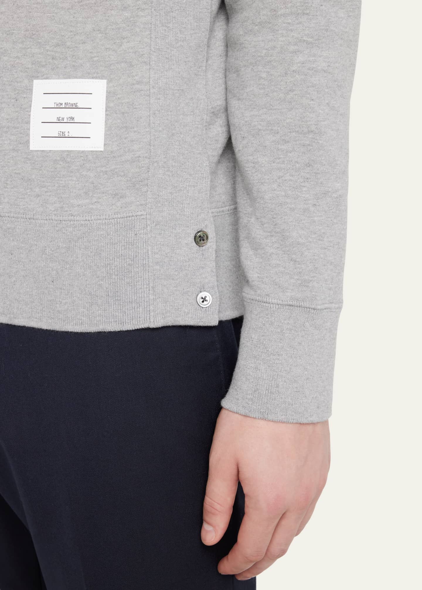Thom Browne Men's Classic Crewneck Sweatshirt with Striped Sleeve Image 5 of 5