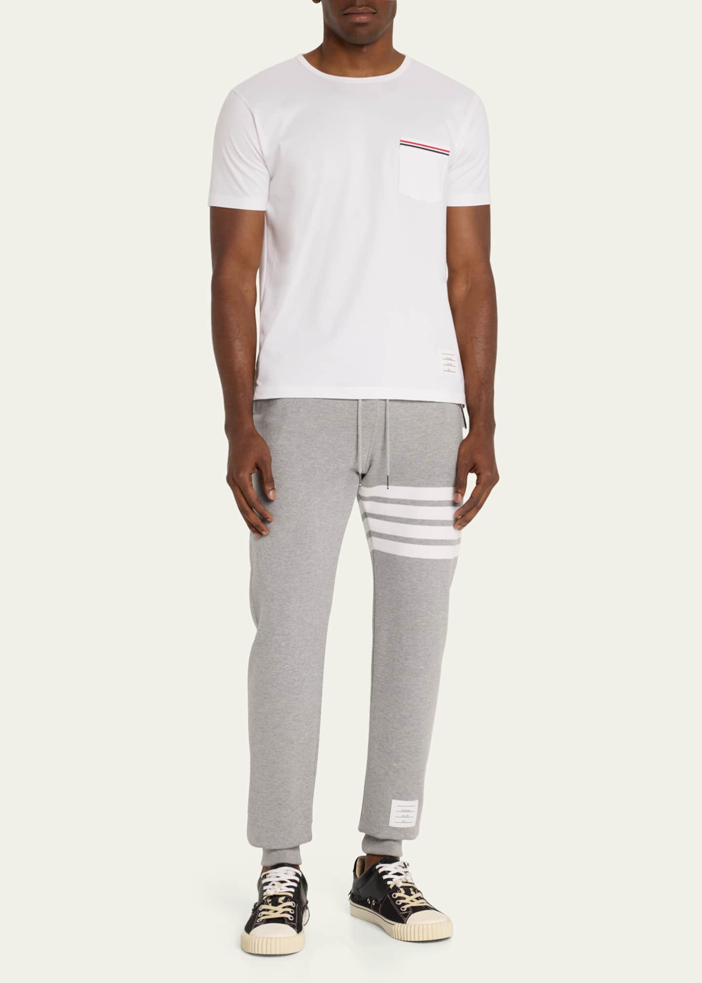 Thom Browne Men's Classic Drawstring Sweatpants with Stripe Detail Image 2 of 5