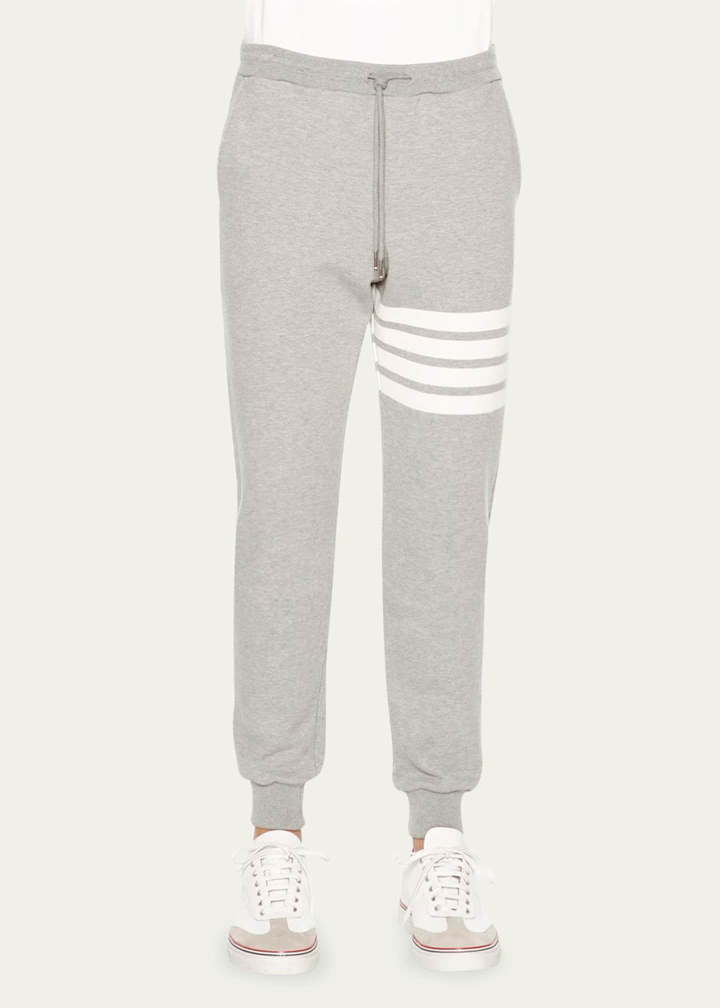 Thom Browne Men's Classic Drawstring Sweatpants with Stripe Detail Image 3 of 5