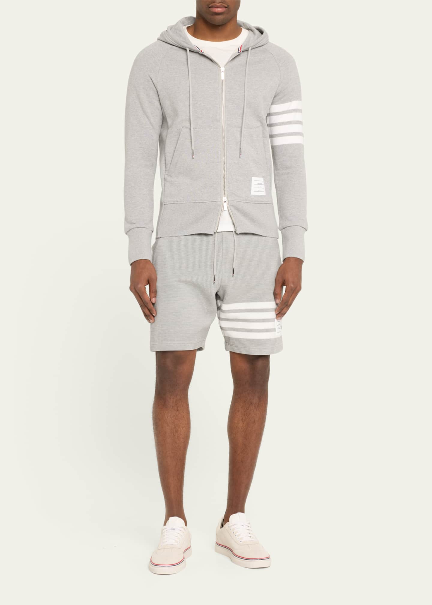 Four-Stripe Hoodie Sweatshirt