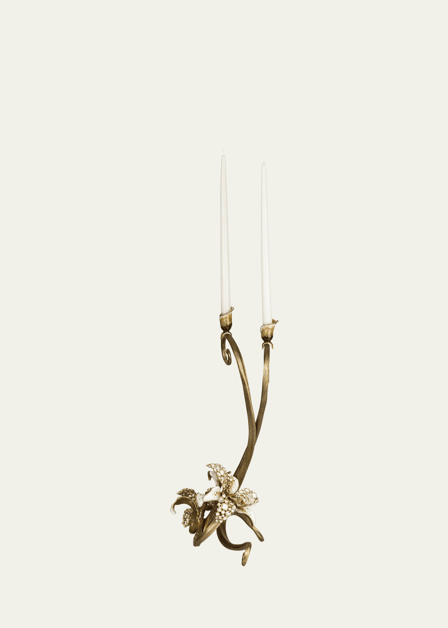 Jay Strongwater Orchid Double Candlestick Image 2 of 2