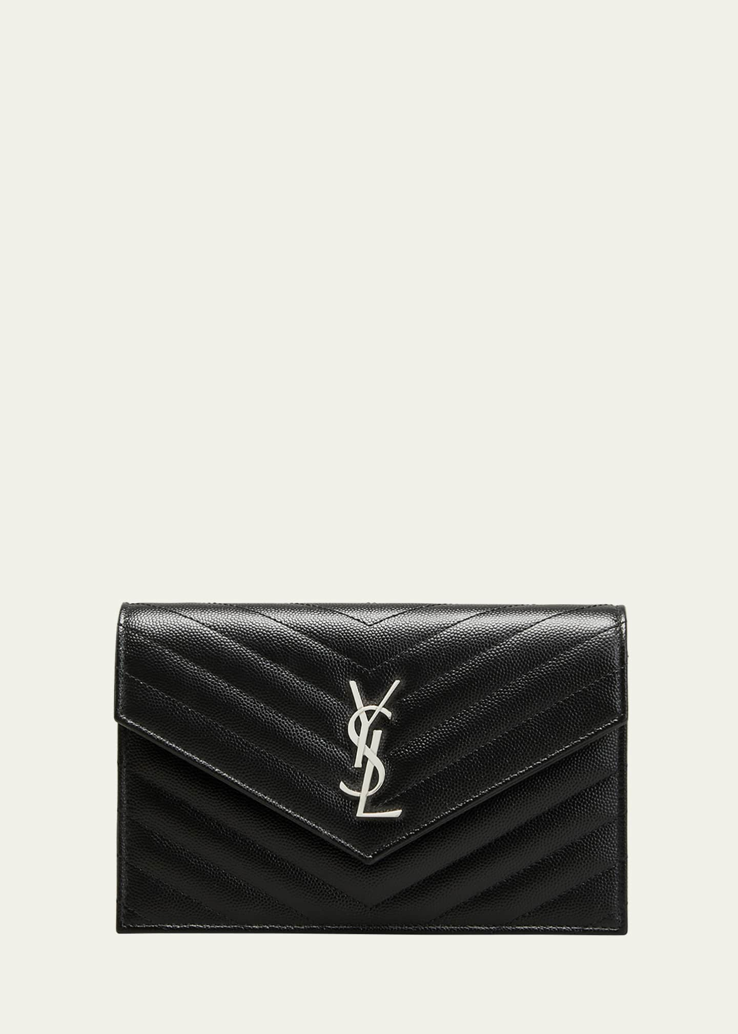 Saint Laurent YSL Grain de Poudre Envelope Wallet on Chain