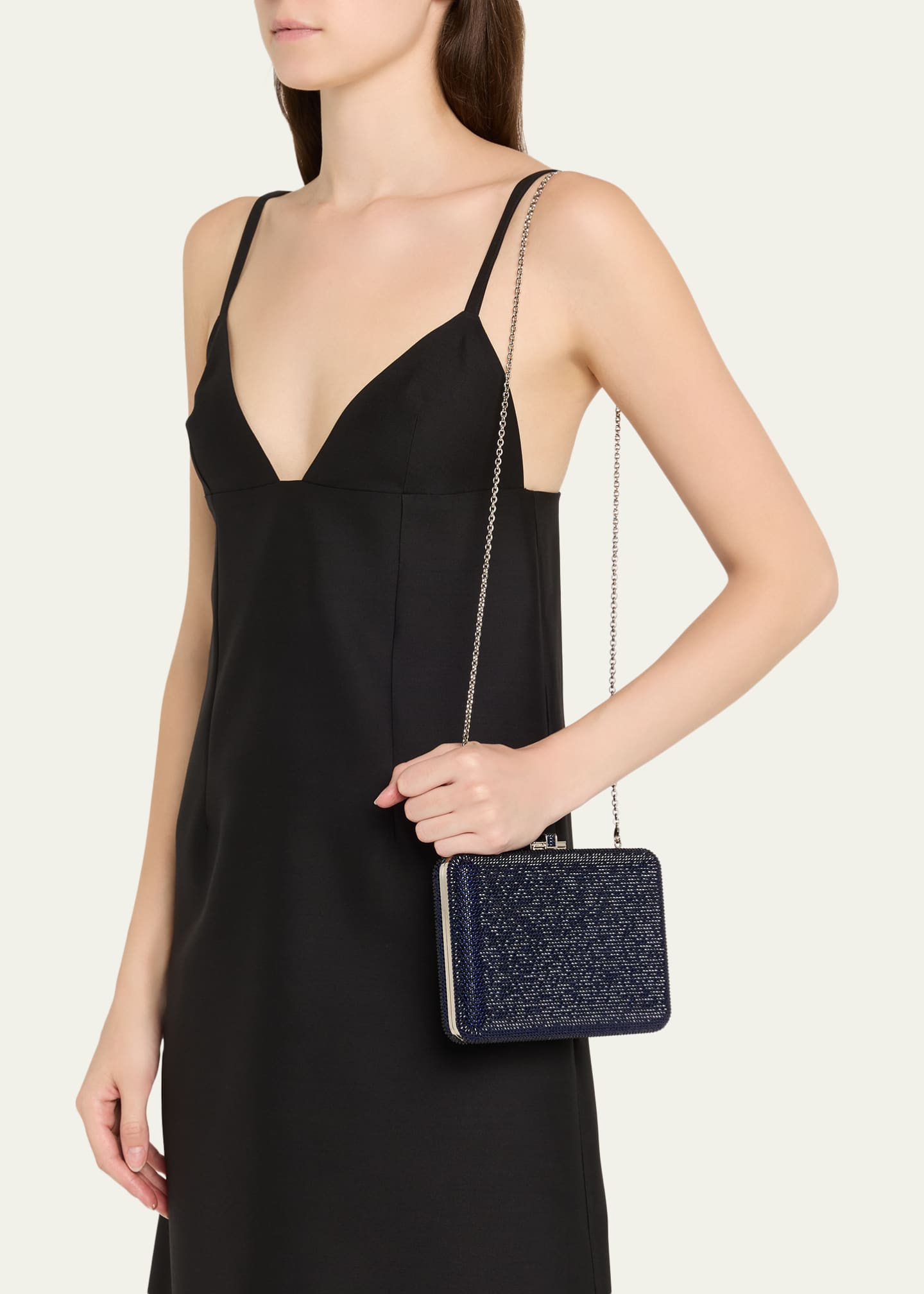 Slim Slide Crystal Evening Clutch Bag