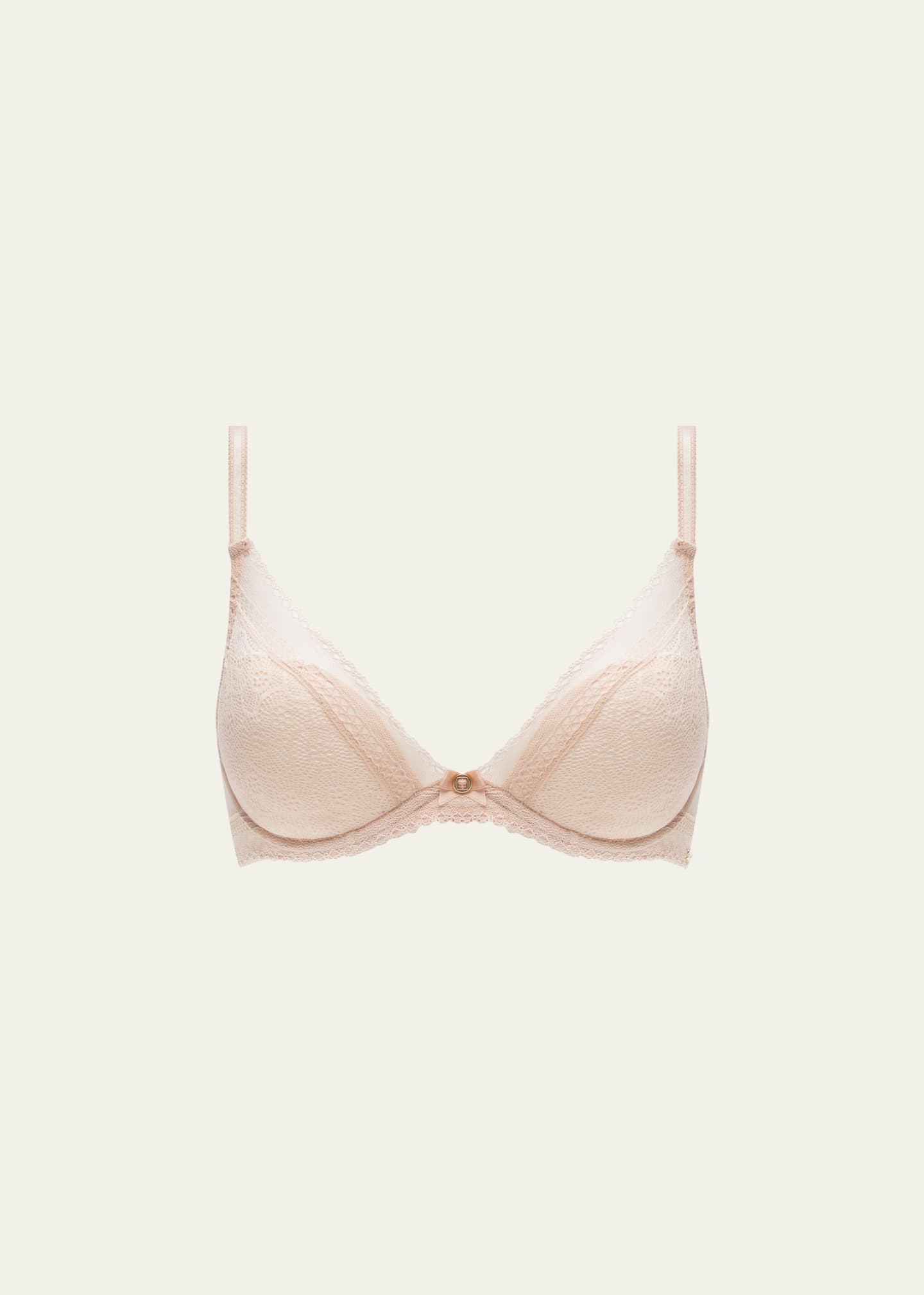 Chantelle Festivite Lace Plunge Bra, Bright Pink Image 2 of 5