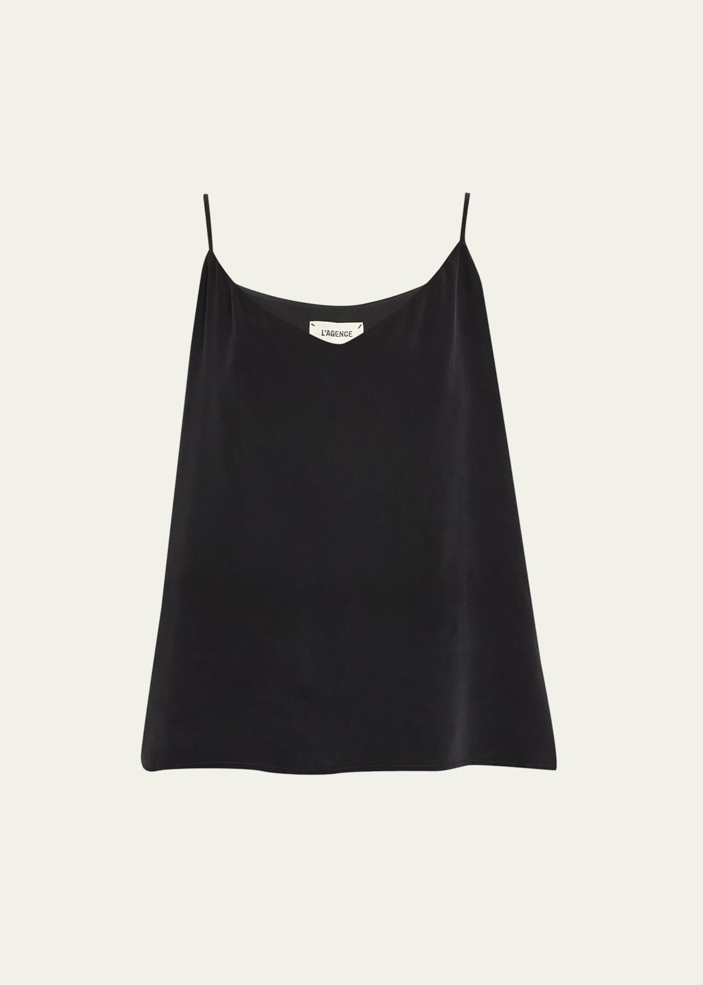 L'Agence Jane V-Neck Spaghetti-Strap Silk Tank