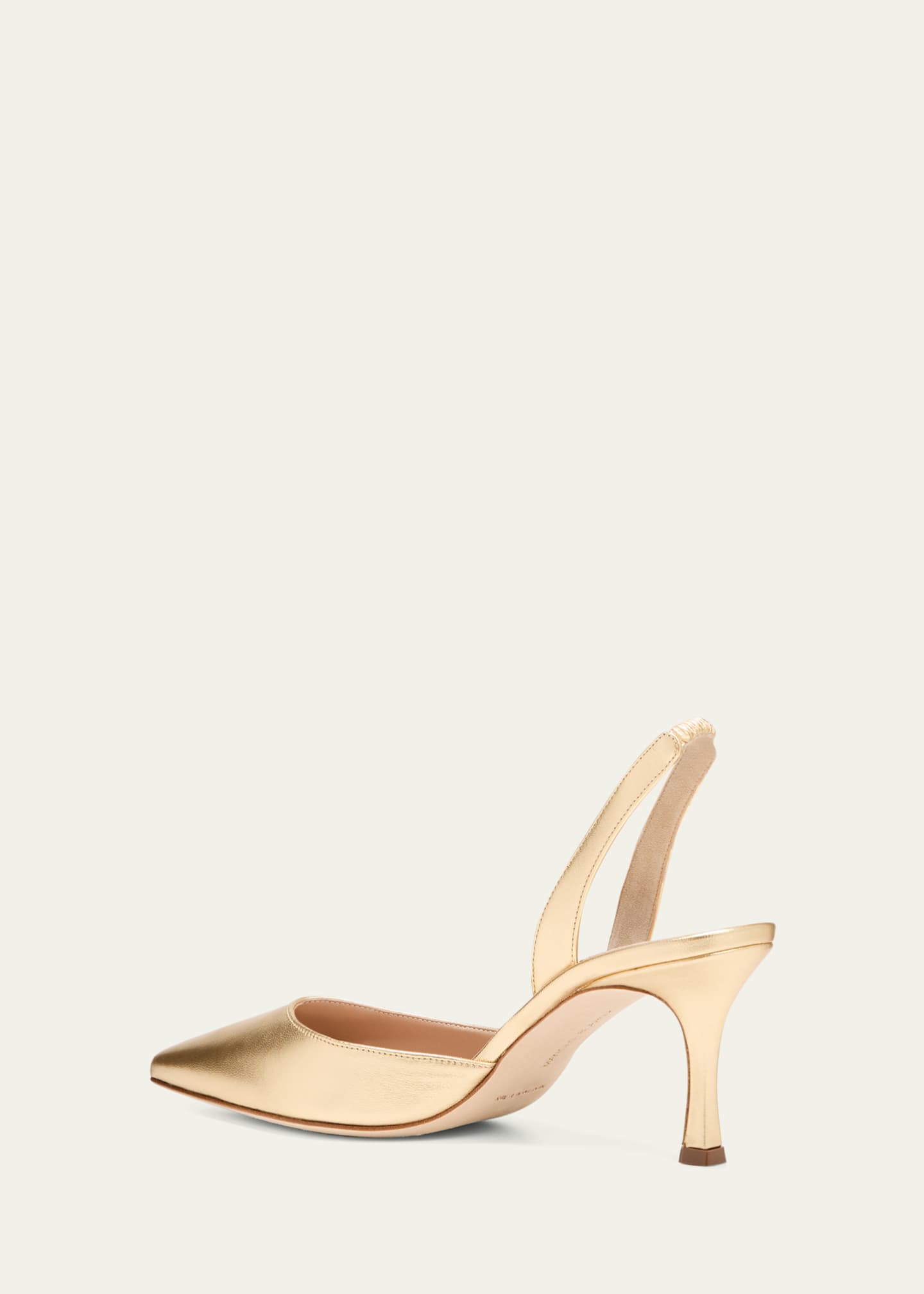 Manolo Blahnik Carolyne Metallic Leather Mid-Heel Slingback Pumps ...