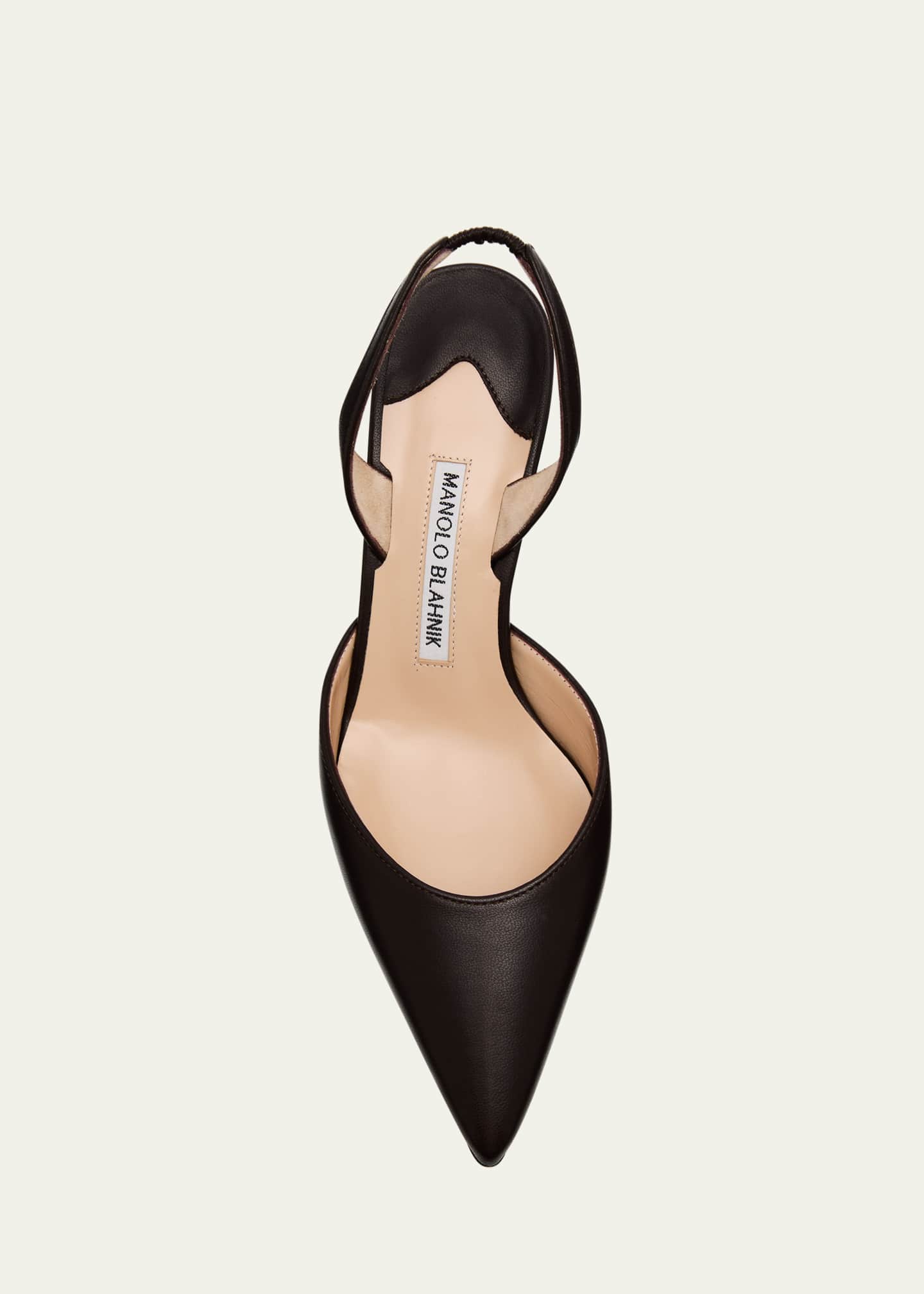 Manolo Blahnik Carolyne Leather Low-Heel Slingback Pump Image 6 of 6
