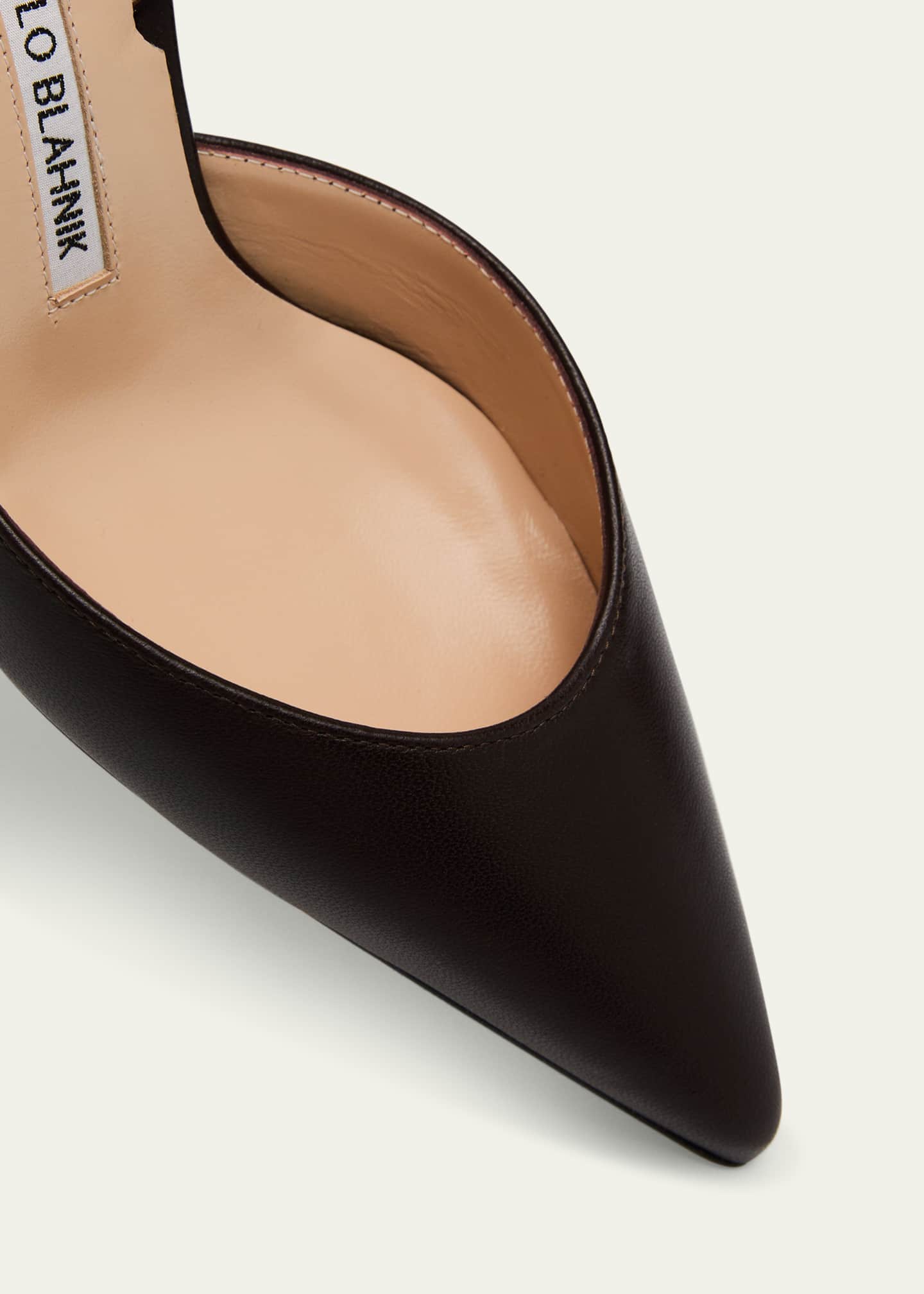 Manolo Blahnik Carolyne Leather Low-Heel Slingback Pump Image 5 of 6