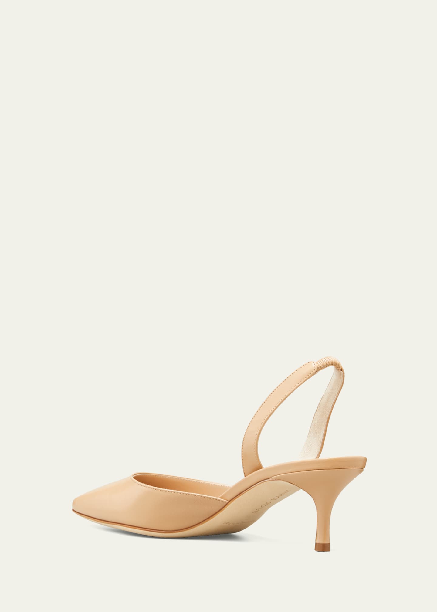 Manolo Blahnik Carolyne Leather Low-Heel Slingback Pump Image 4 of 6