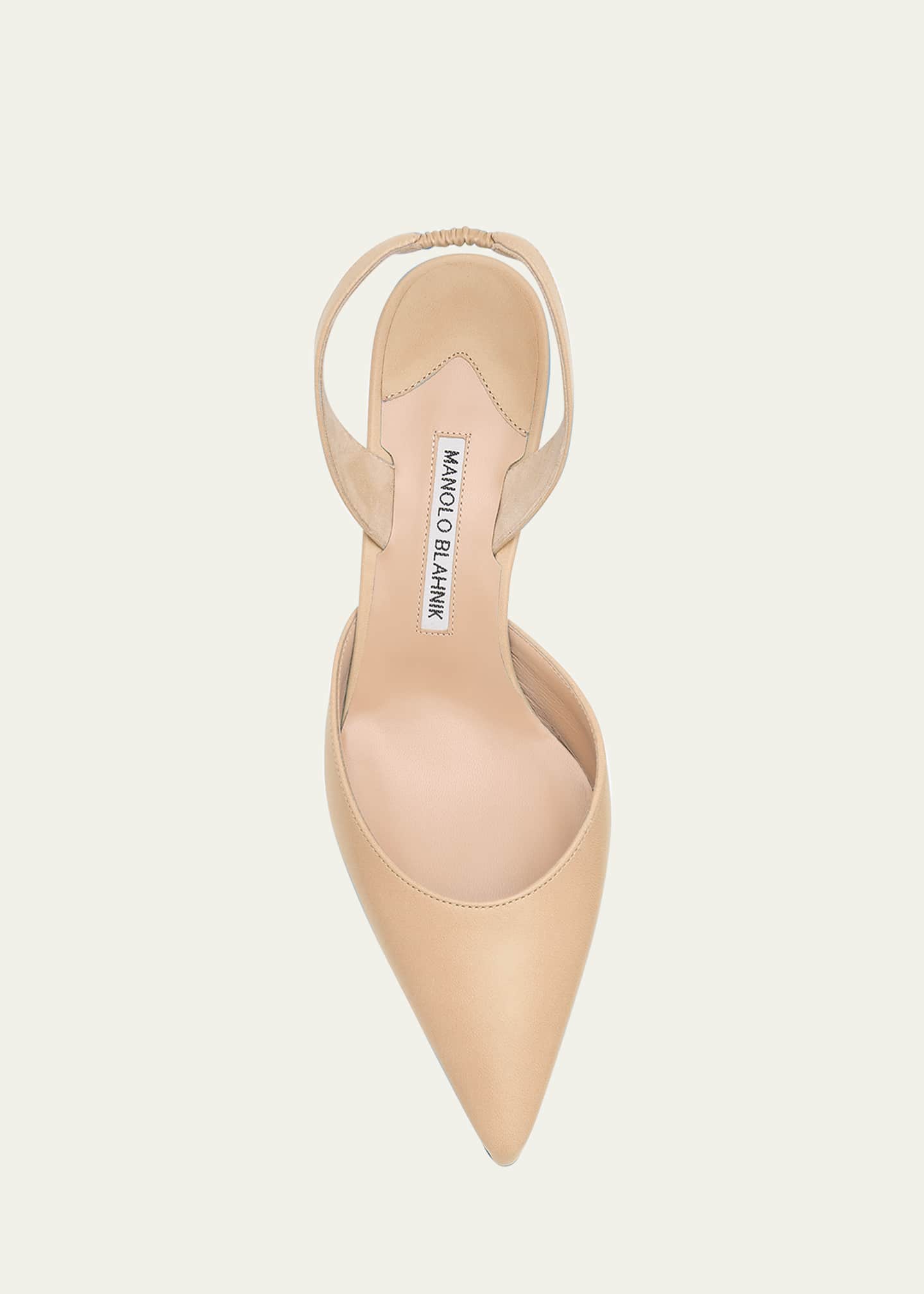 Manolo Blahnik Carolyne Leather Low-Heel Slingback Pump Image 6 of 6