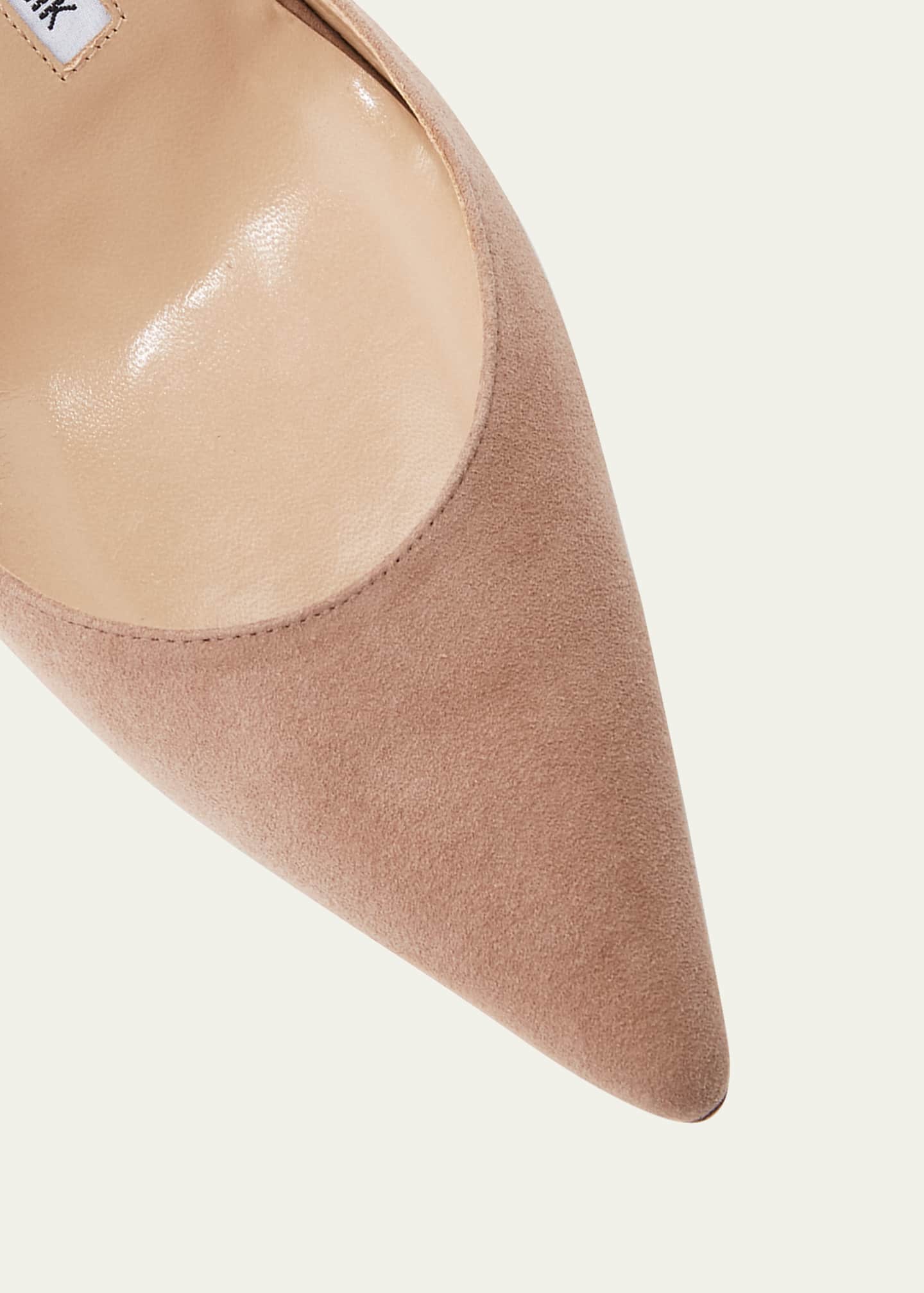 Manolo Blahnik Carolyne Suede Mid-Heel Slingback Pump Image 5 of 5