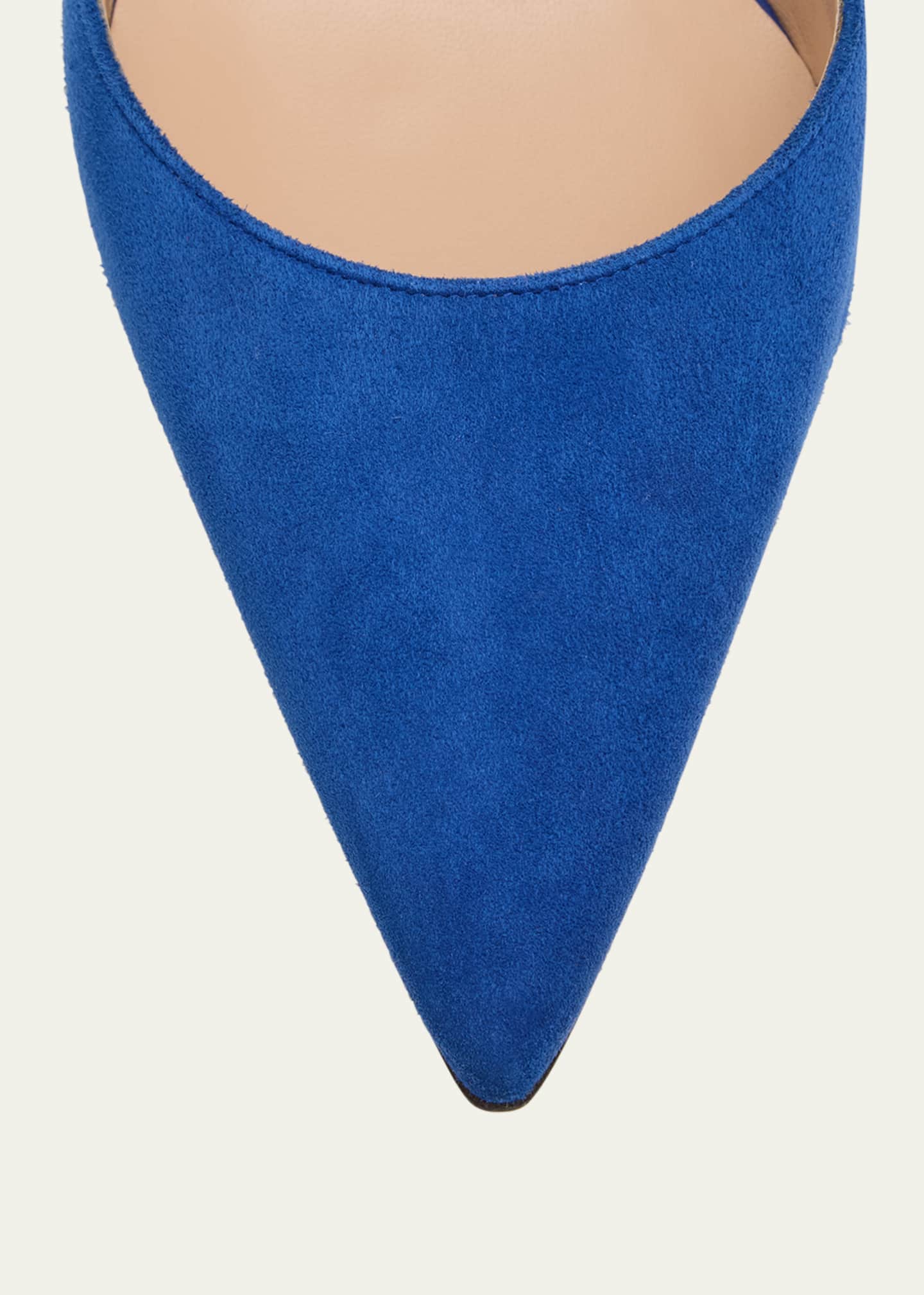Manolo Blahnik Carolyne Suede Mid-Heel Slingback Pump Image 6 of 6