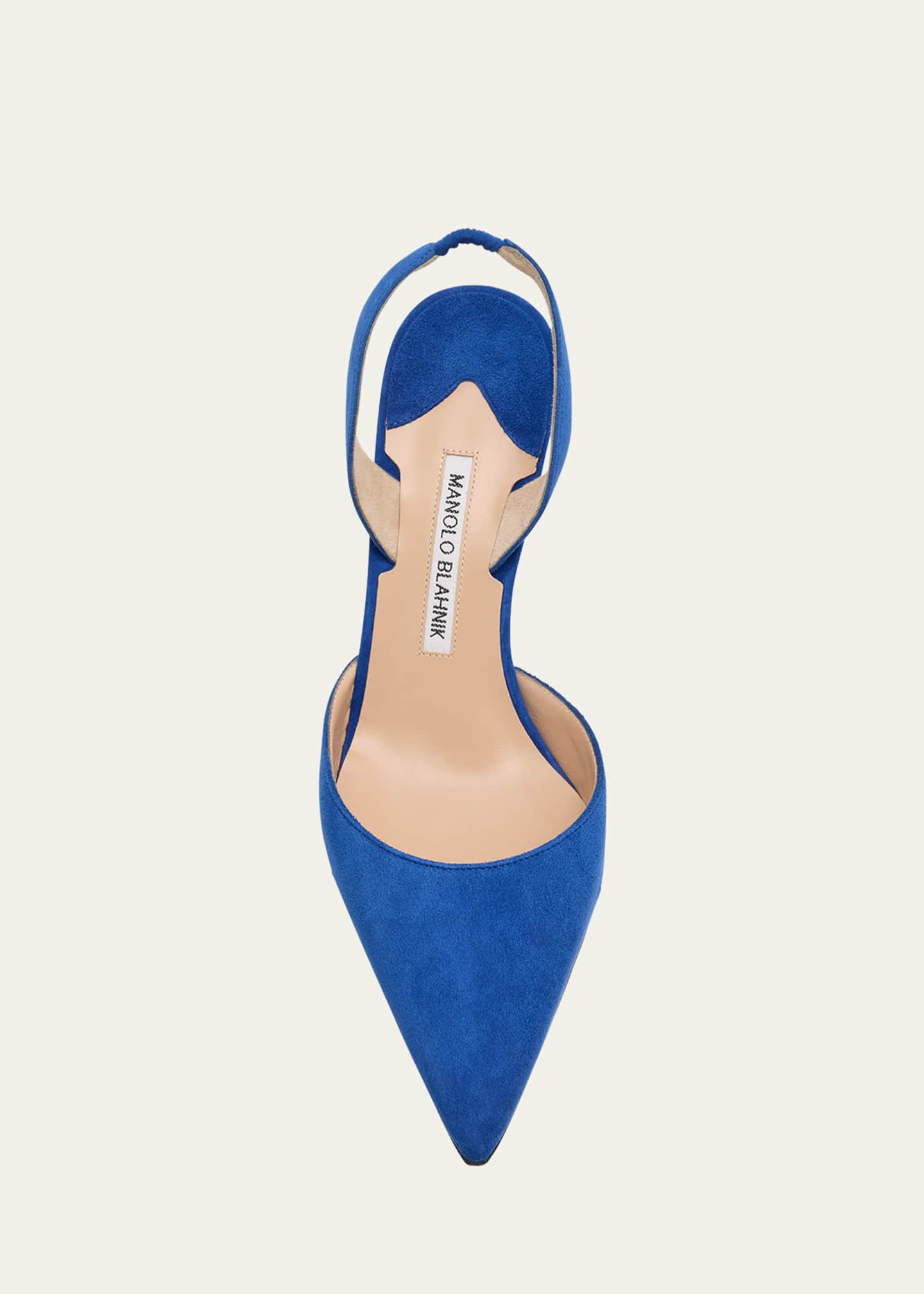 Manolo Blahnik Carolyne Suede Mid-Heel Slingback Pump Image 5 of 6