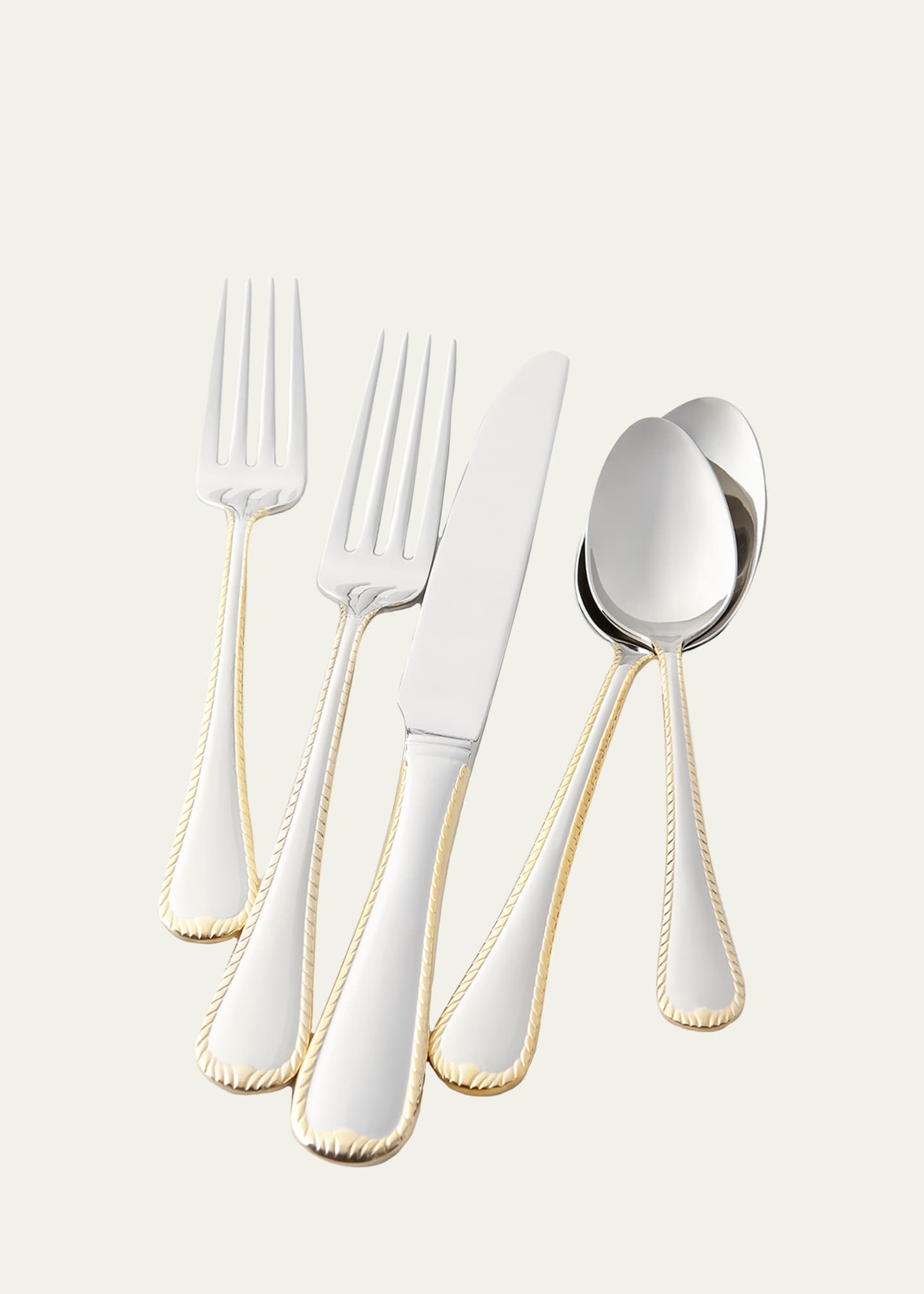 65-Piece Cameo Gold Flatware Service