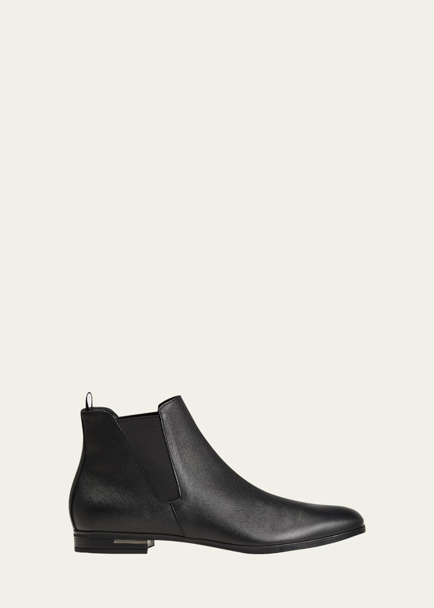 Prada Saffiano Leather Chelsea Boots Bergdorf Goodman