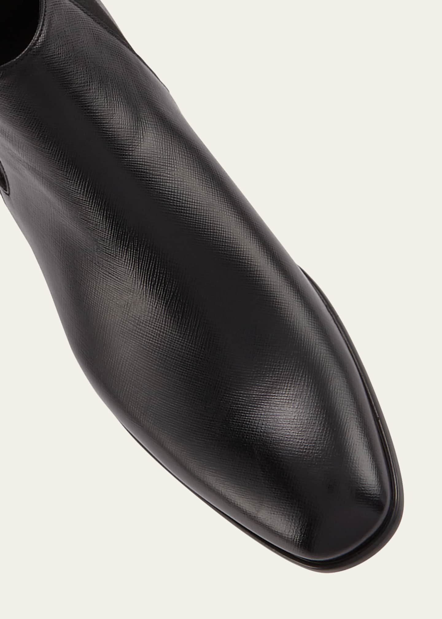 Men's Prada Saffiano Leather Chelsea Boot Nero