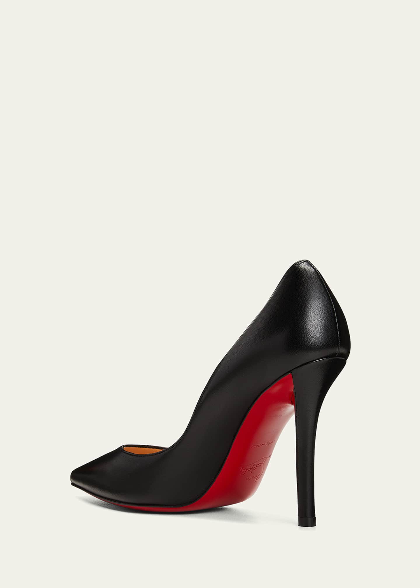 Christian Louboutin Apostrophy Leather Pointed Red Sole Pumps