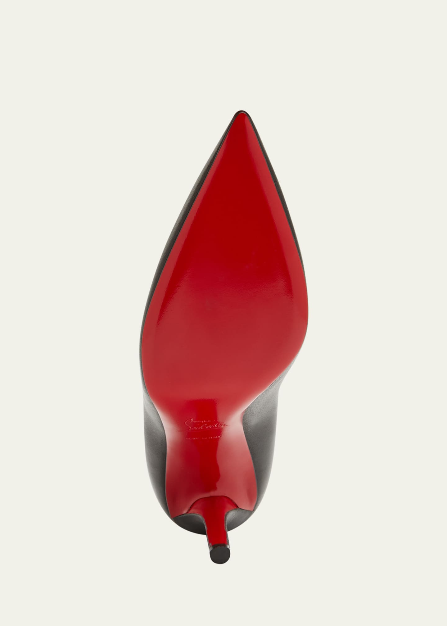 Christian Louboutin Apostrophy Leather Pointed Red-Sole Pumps Image 6 of 7