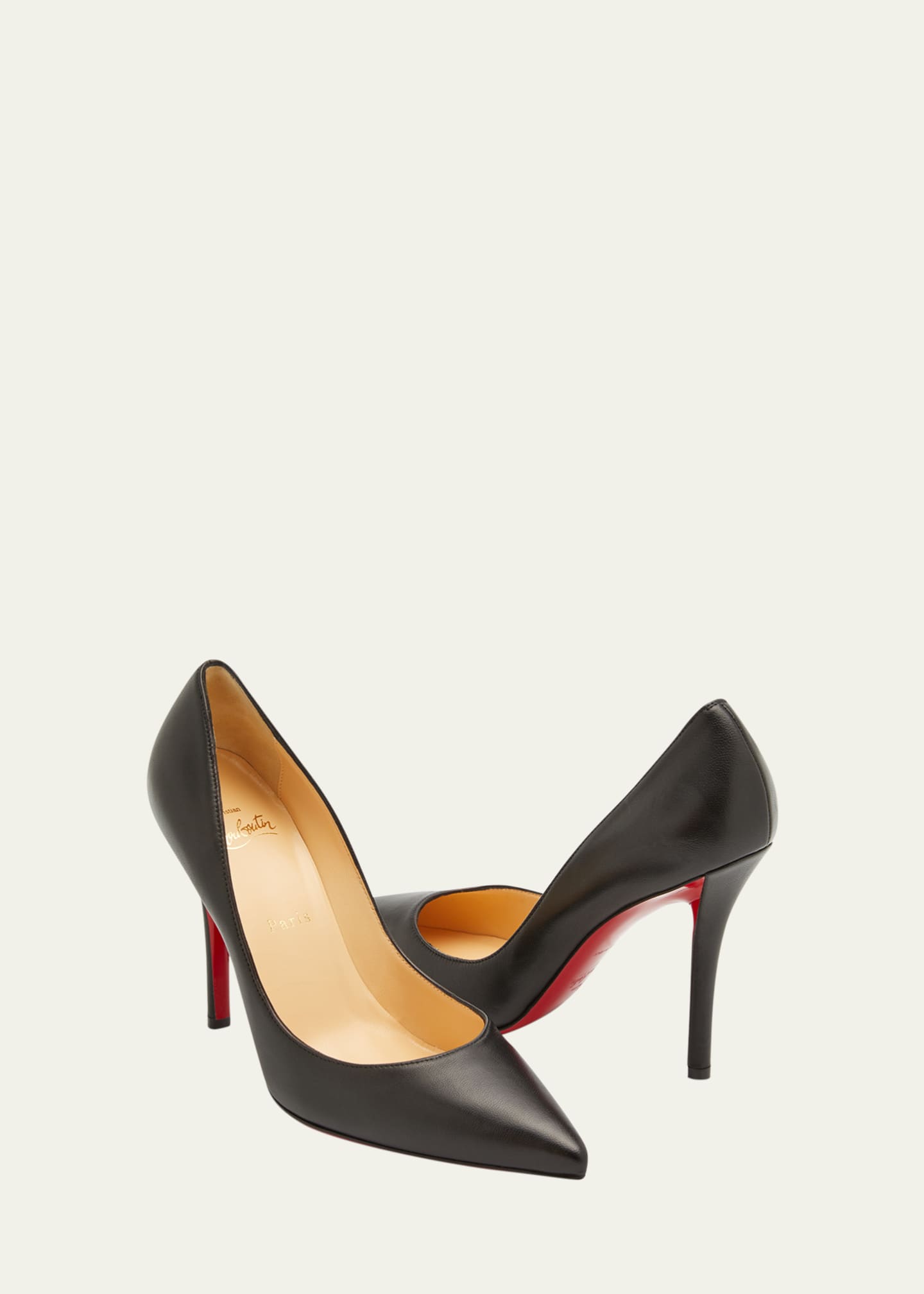 Christian Louboutin Apostrophy Leather Pointed Red-Sole Pumps Image 7 of 7