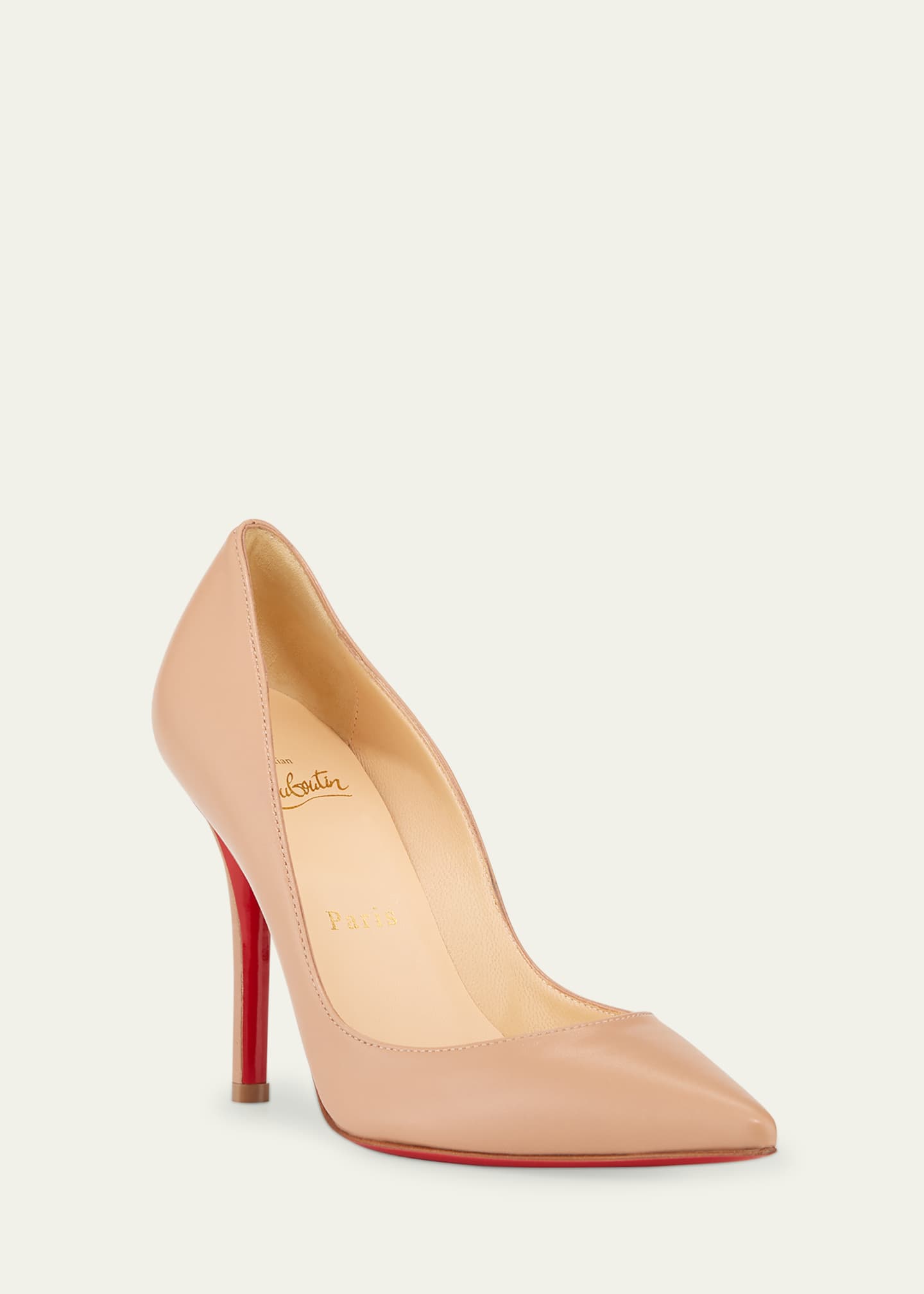 Christian Louboutin Apostrophy Leather Pointed RedSole Pumps